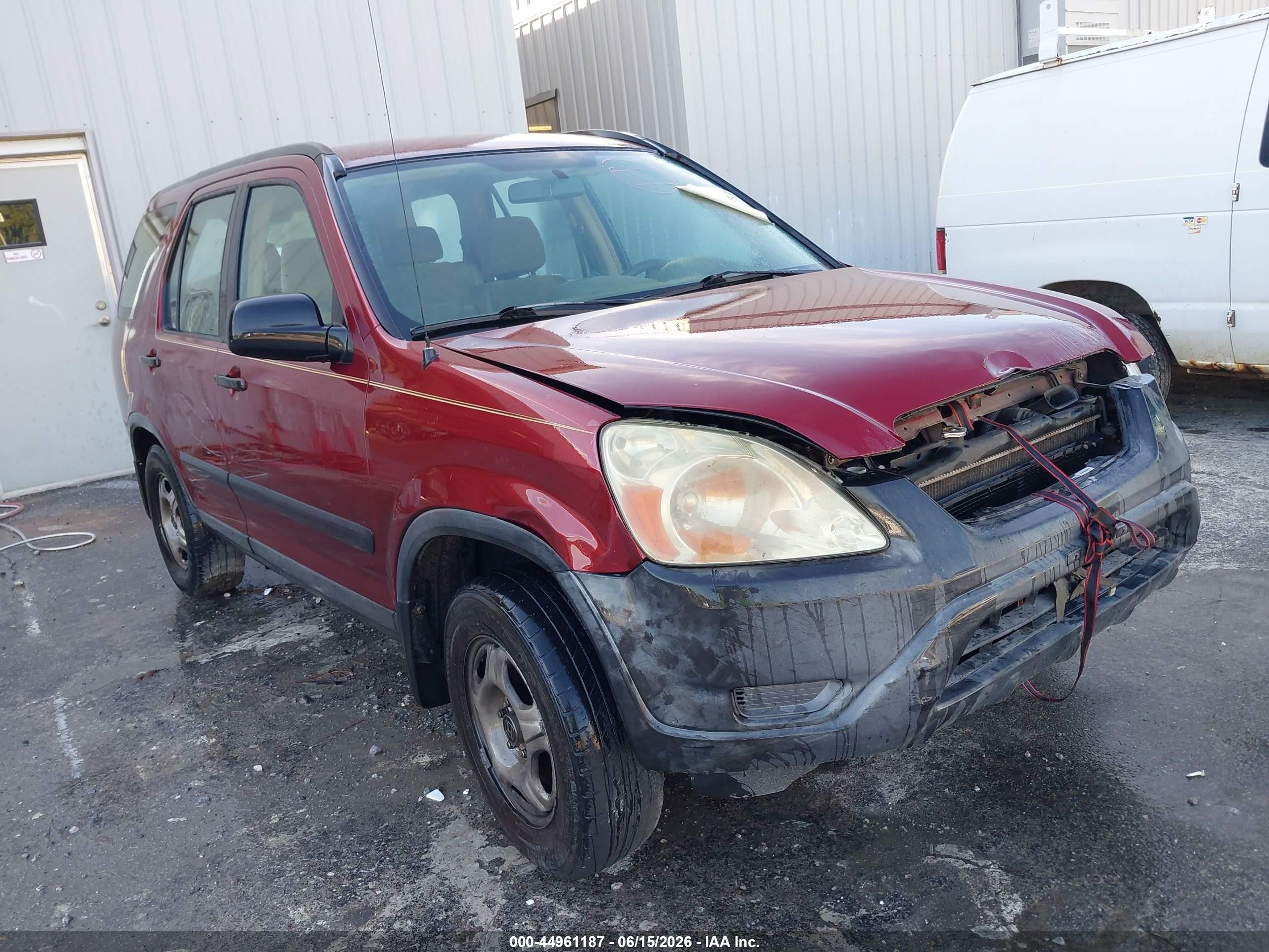 2004 Honda Cr-v Lx Burgundy vin: SHSRD68504U209236