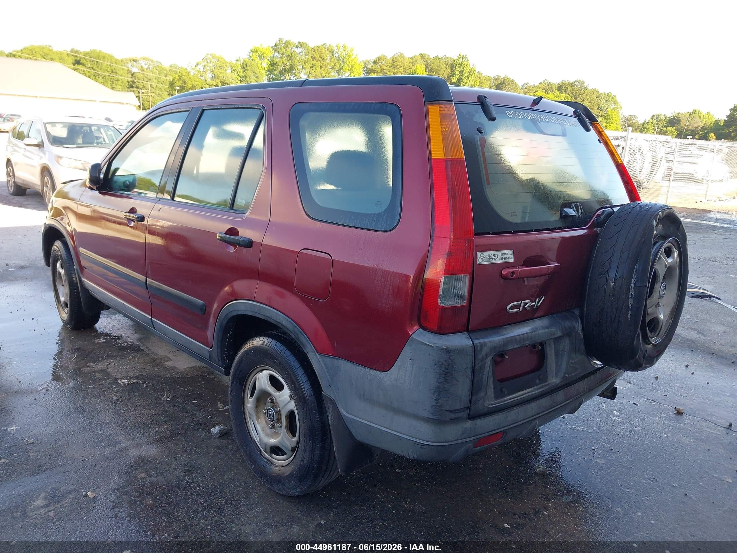 2004 Honda Cr-v Lx Burgundy vin: SHSRD68504U209236