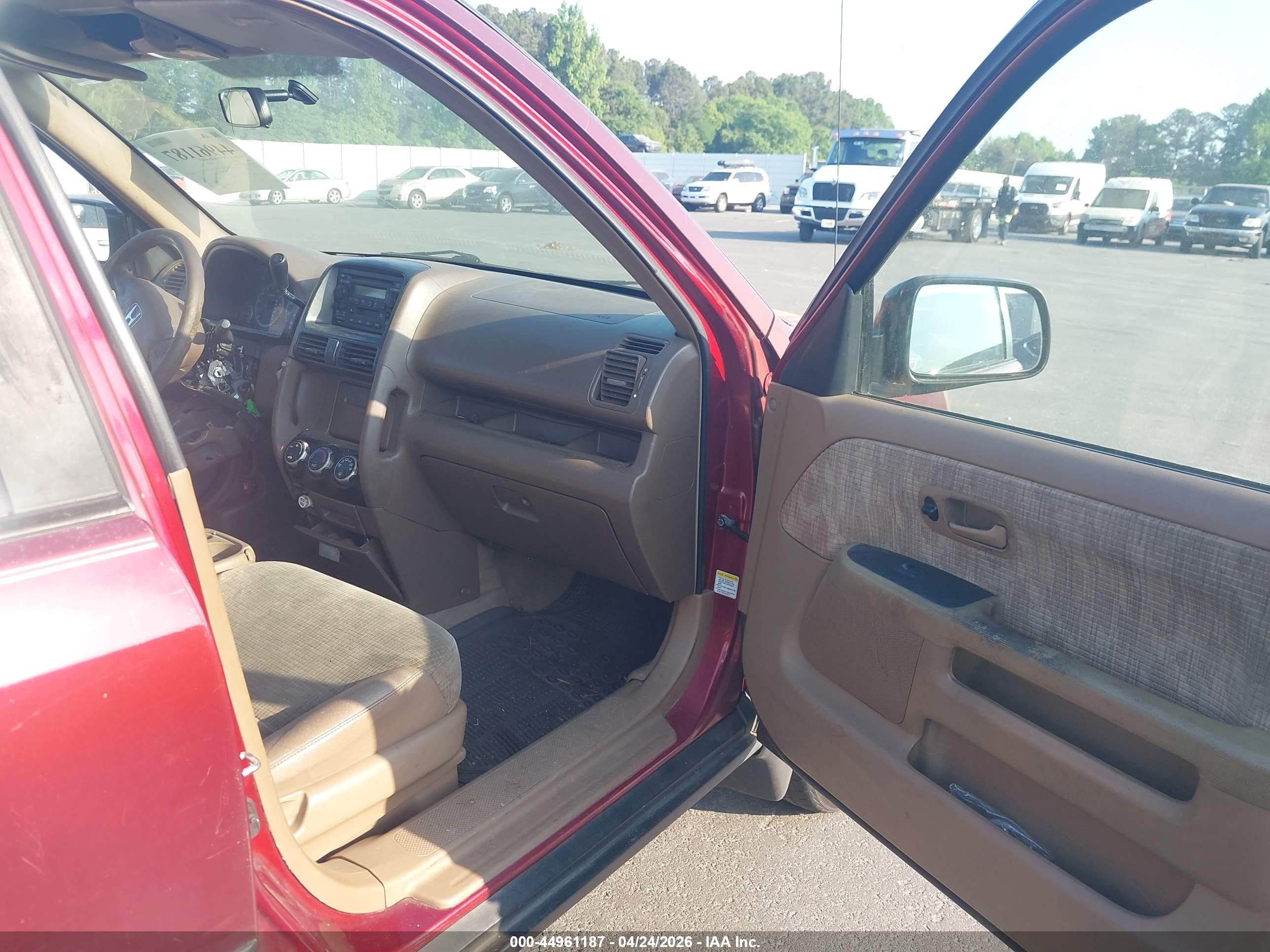 2004 Honda Cr-v Lx Burgundy vin: SHSRD68504U209236