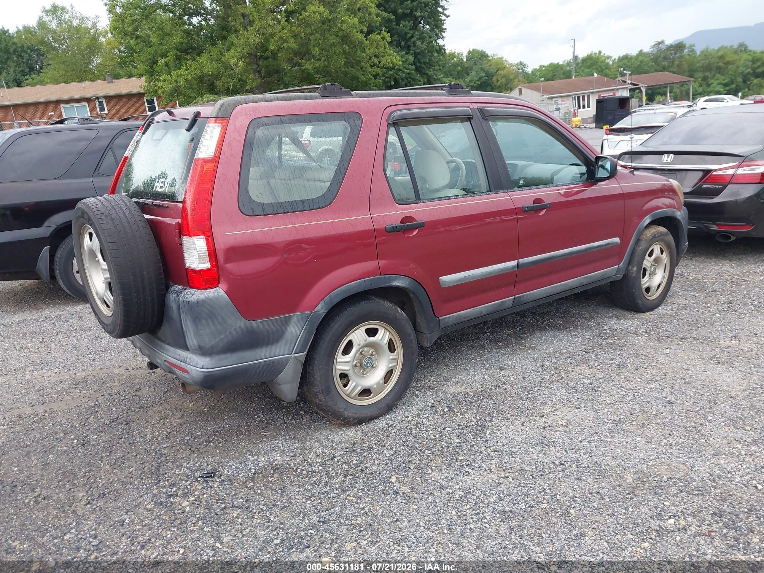 2005 Honda Cr-v Lx Red vin: SHSRD68505U305420