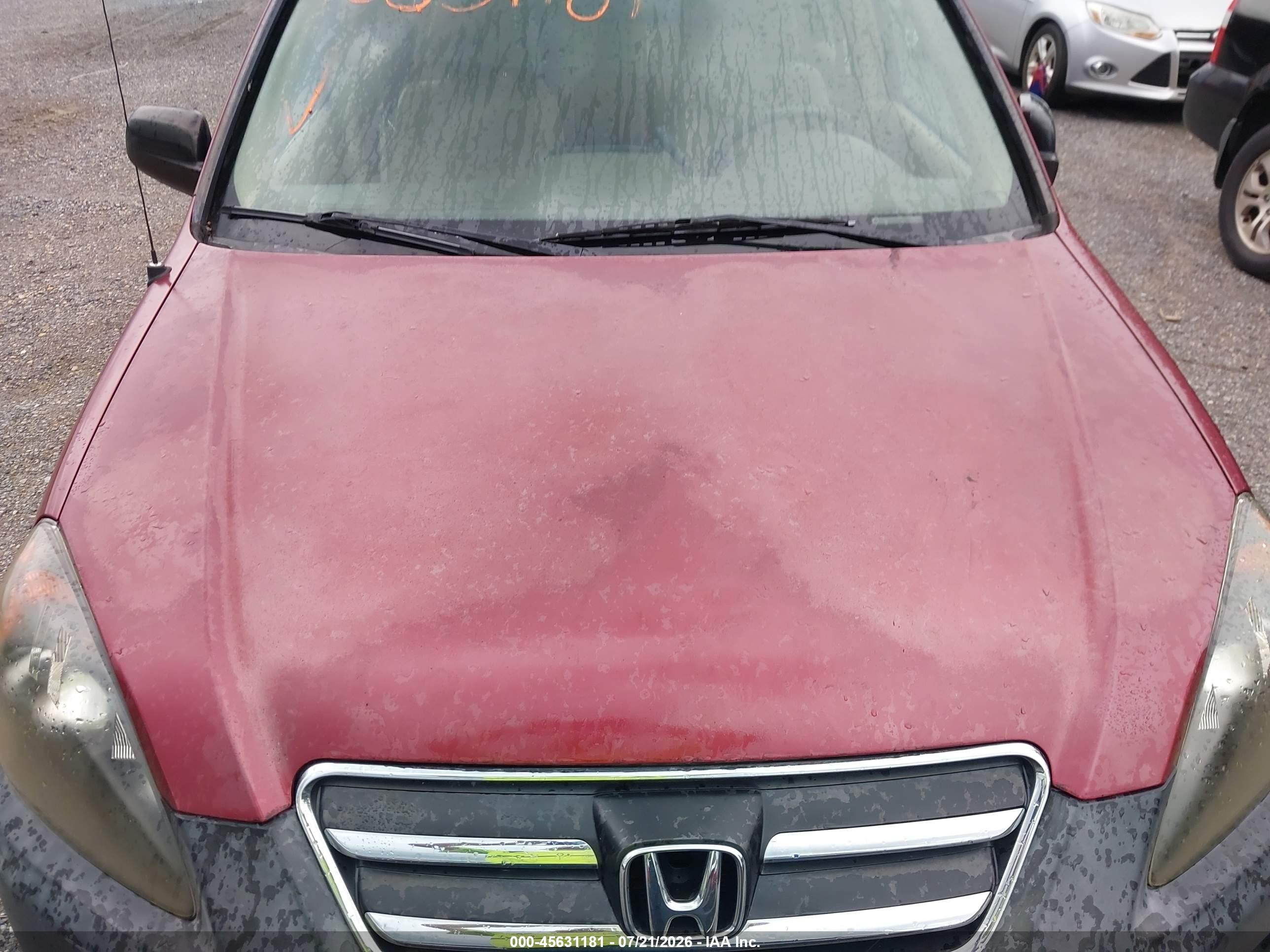 2005 Honda Cr-v Lx Red vin: SHSRD68505U305420