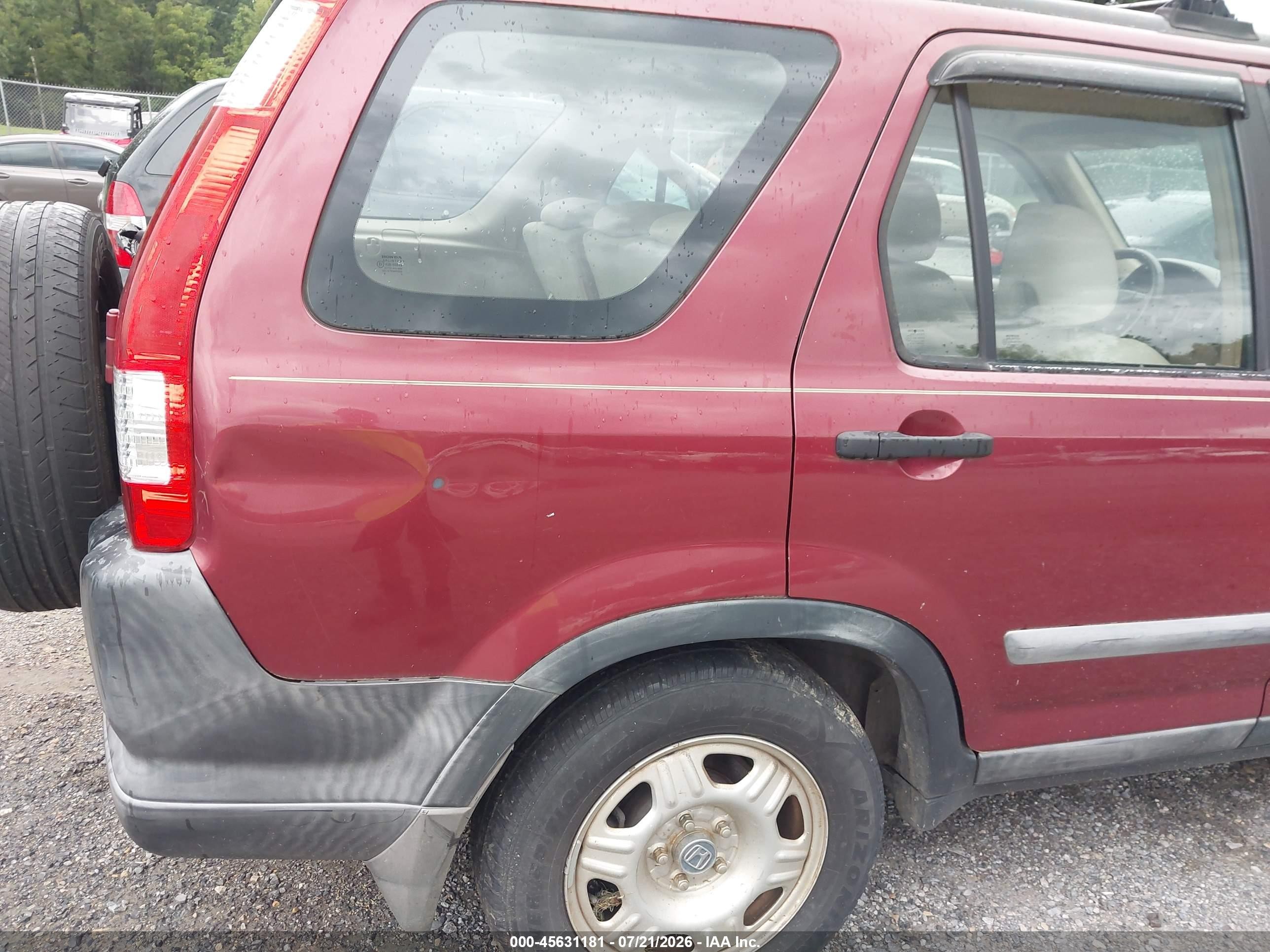 2005 Honda Cr-v Lx Red vin: SHSRD68505U305420