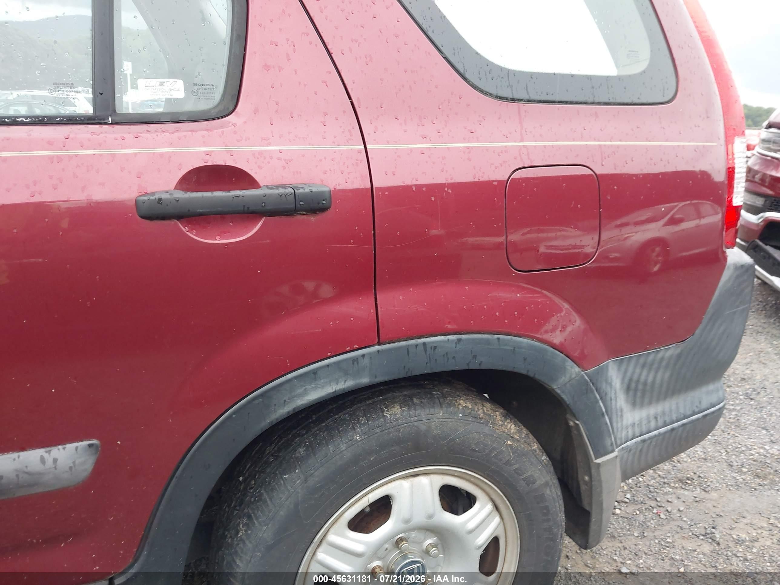 2005 Honda Cr-v Lx Red vin: SHSRD68505U305420