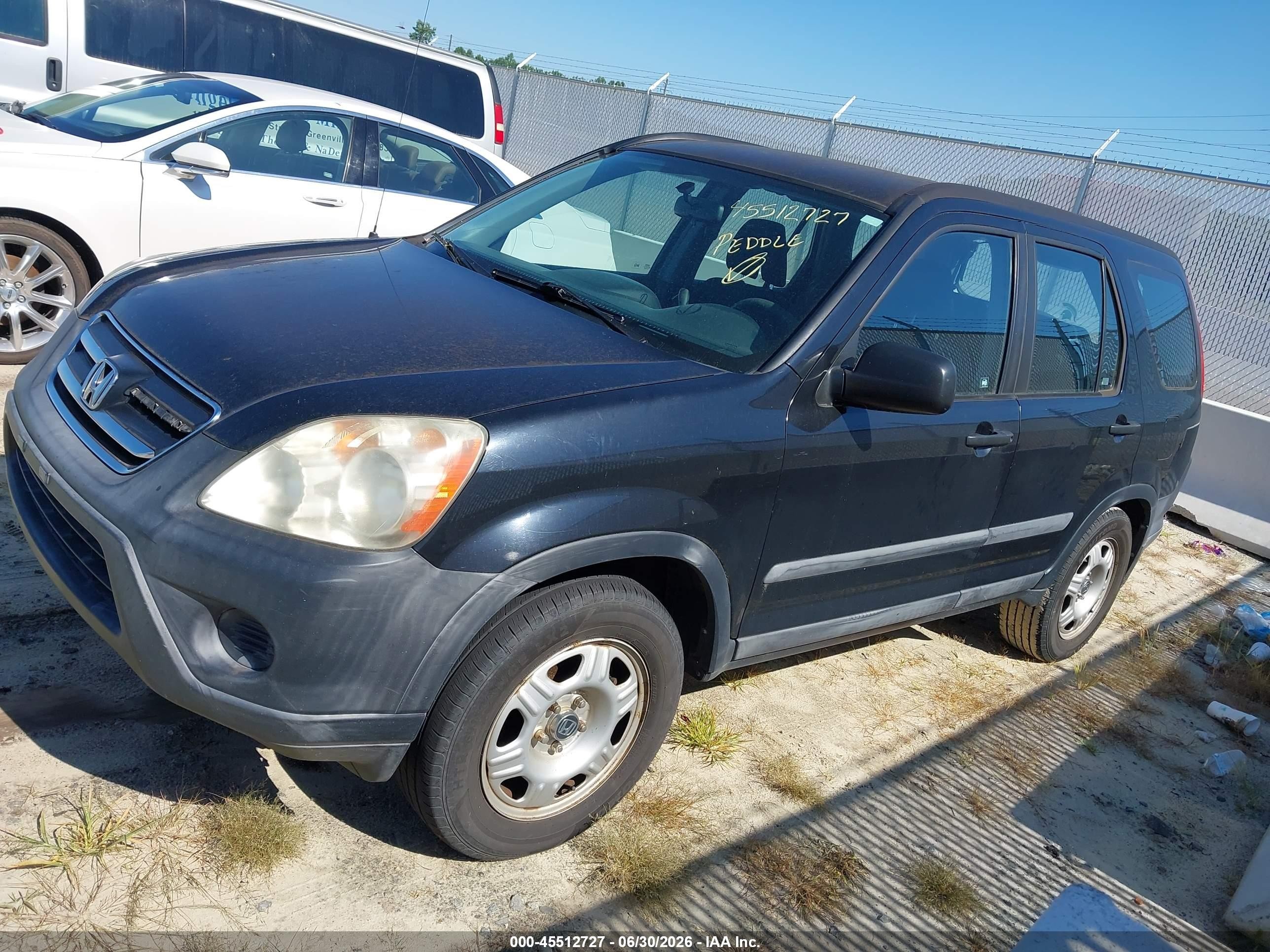 2005 Honda Cr-v Lx Black vin: SHSRD68505U308253