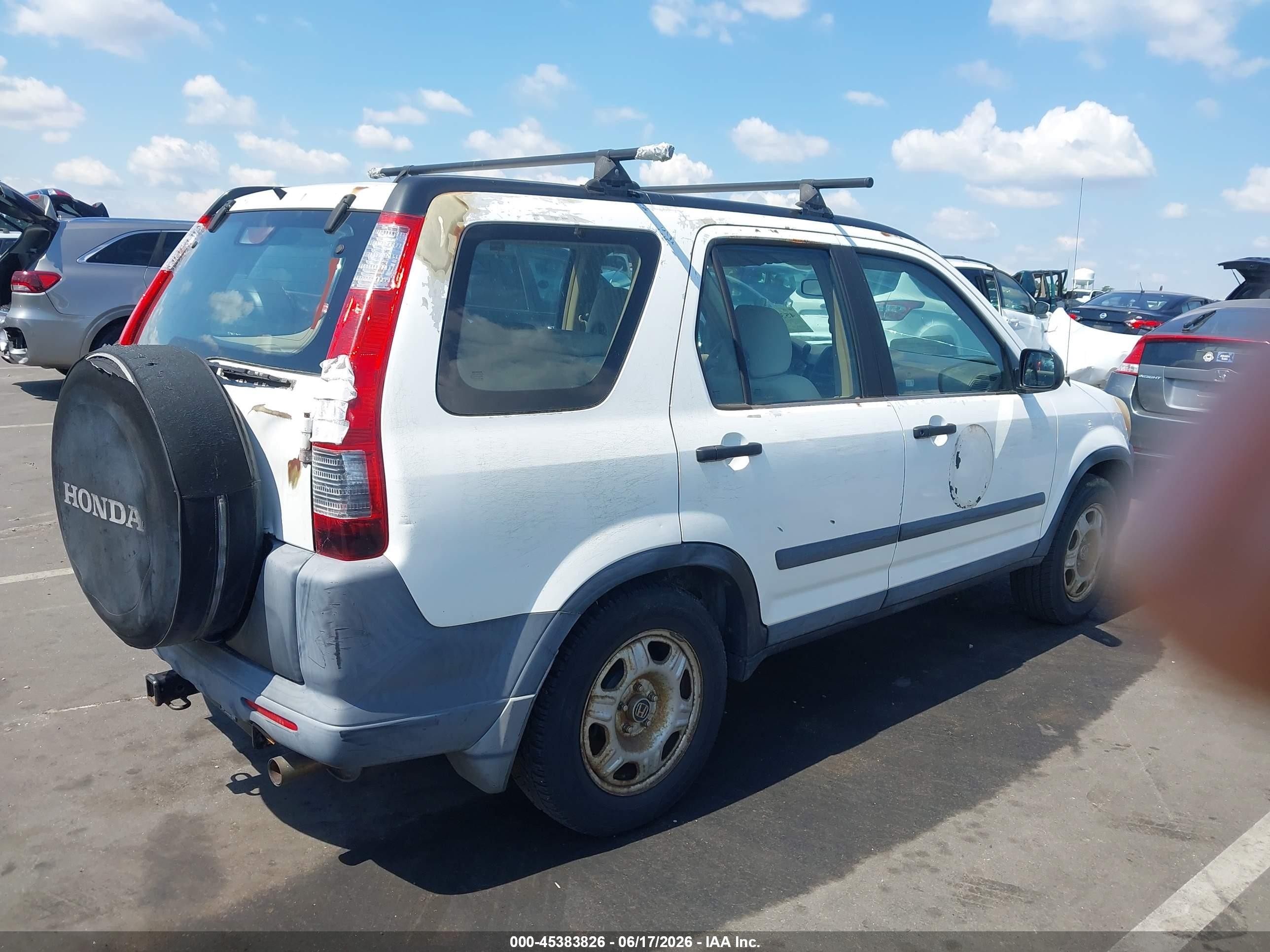 2005 Honda Cr-v Lx White vin: SHSRD68525U301191