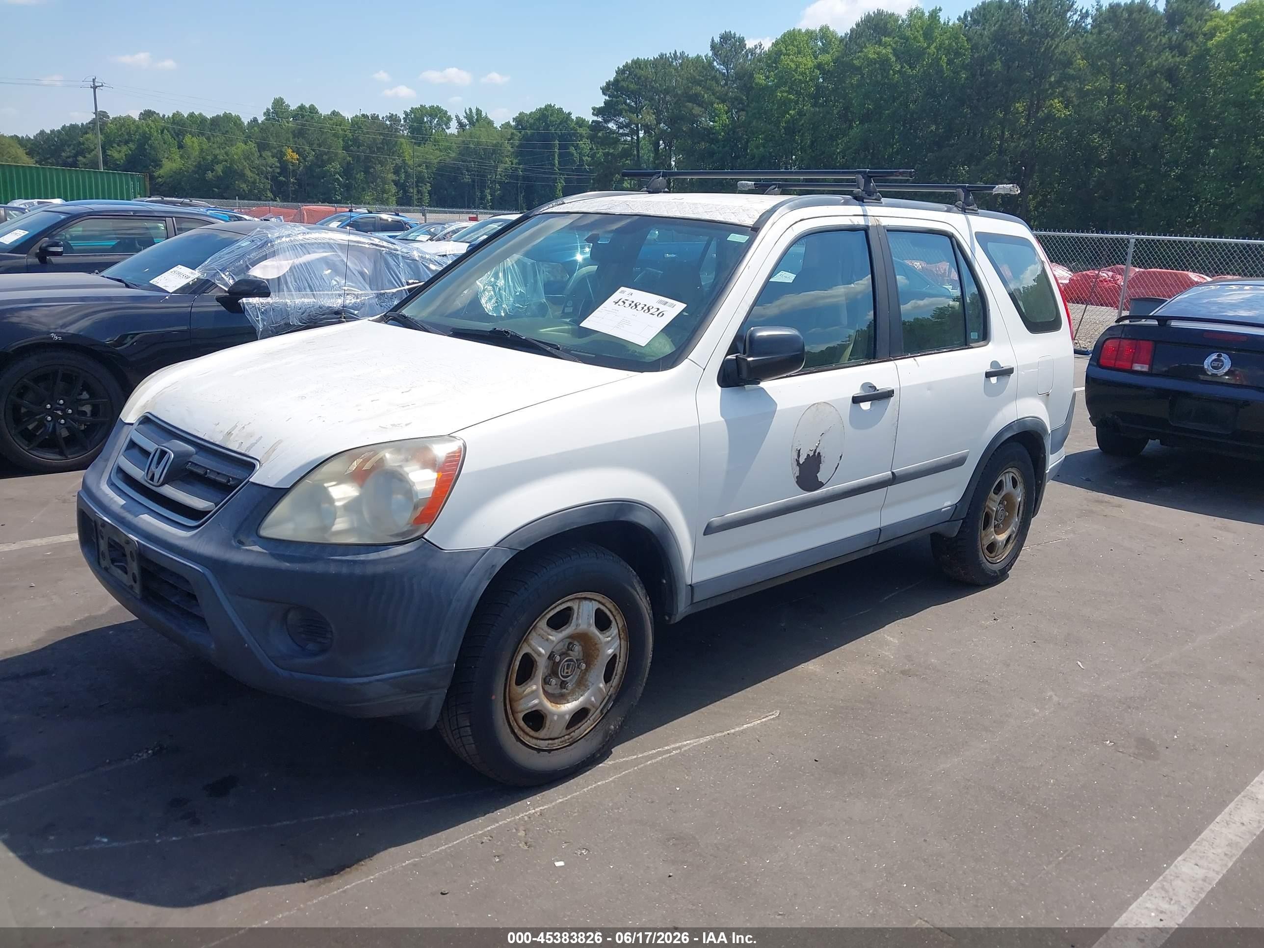 2005 Honda Cr-v Lx White vin: SHSRD68525U301191