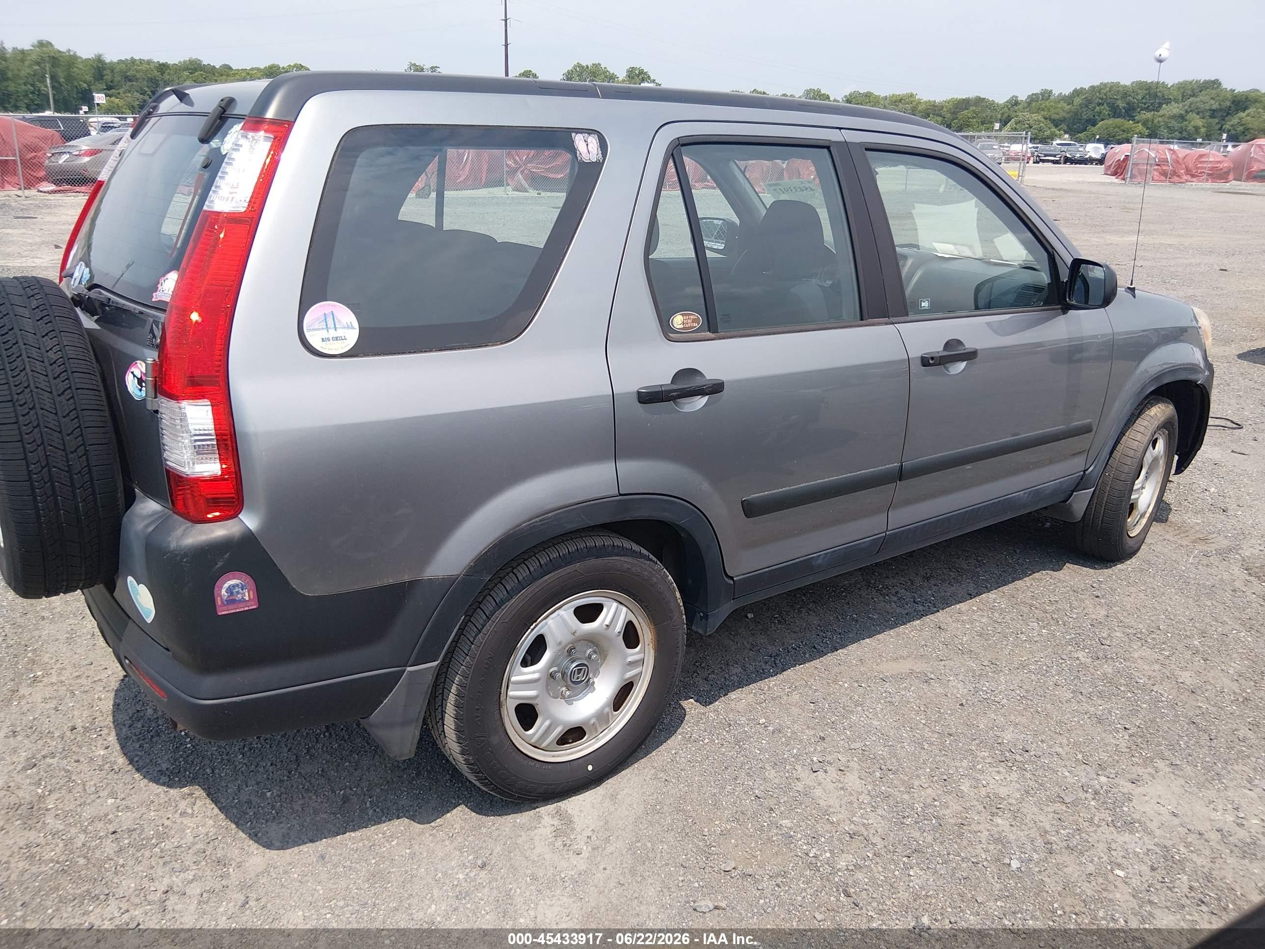 2006 Honda Cr-v Lx Gray vin: SHSRD68536U405867