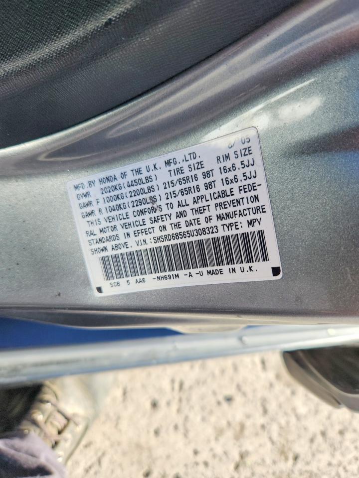 2005 Honda Cr-v Lx Silver vin: SHSRD68565U308323