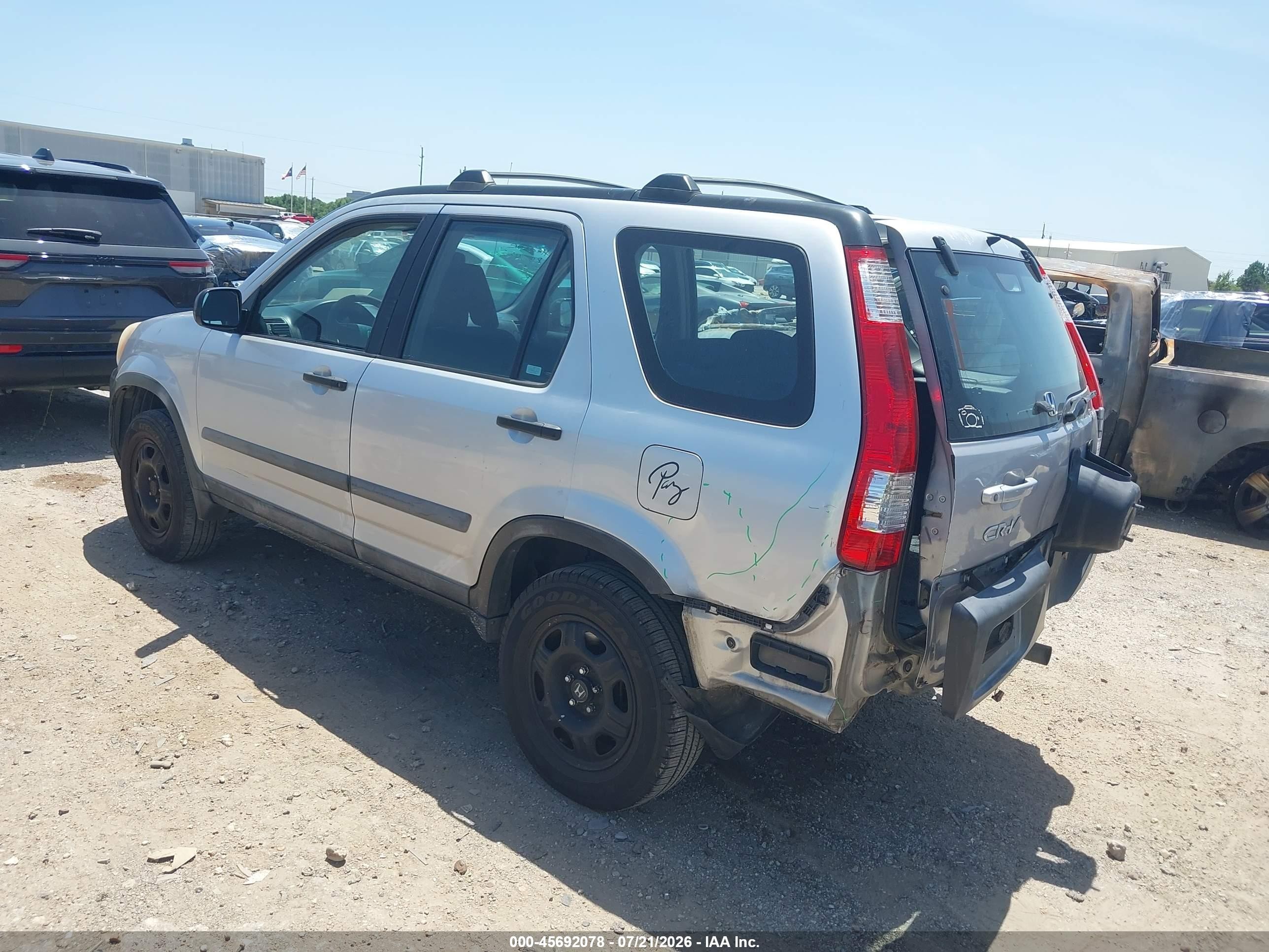 2006 Honda Cr-v Lx Silver vin: SHSRD685X6U402433