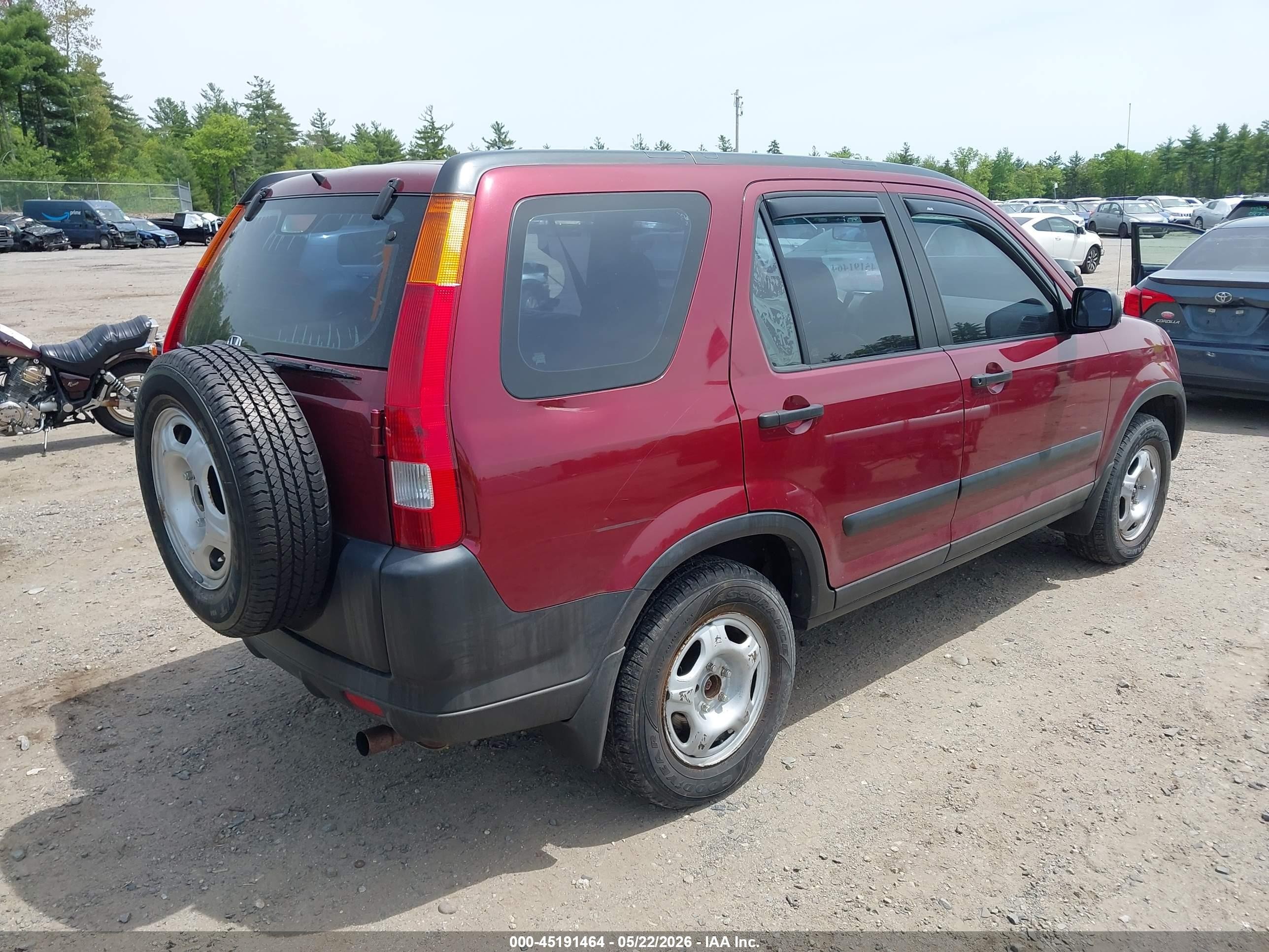2004 Honda Cr-v Lx Red vin: SHSRD78414U240833