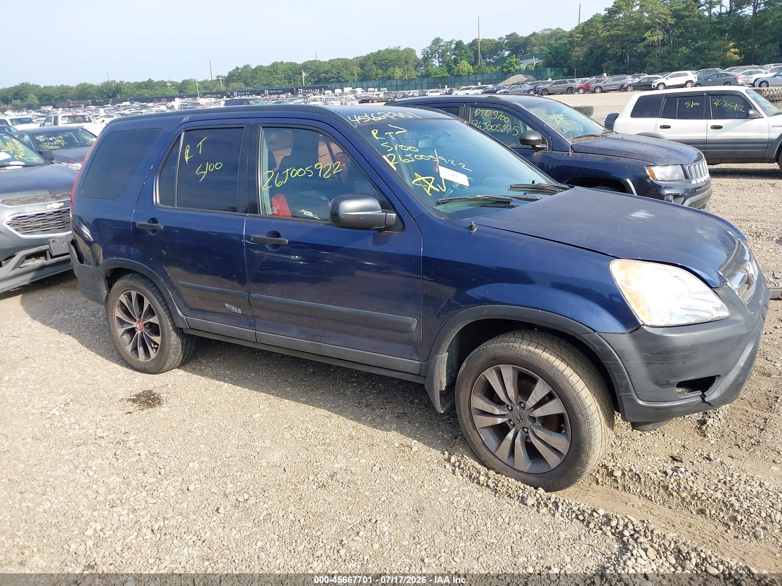 2003 Honda Cr-v Lx Blue vin: SHSRD78473U108920