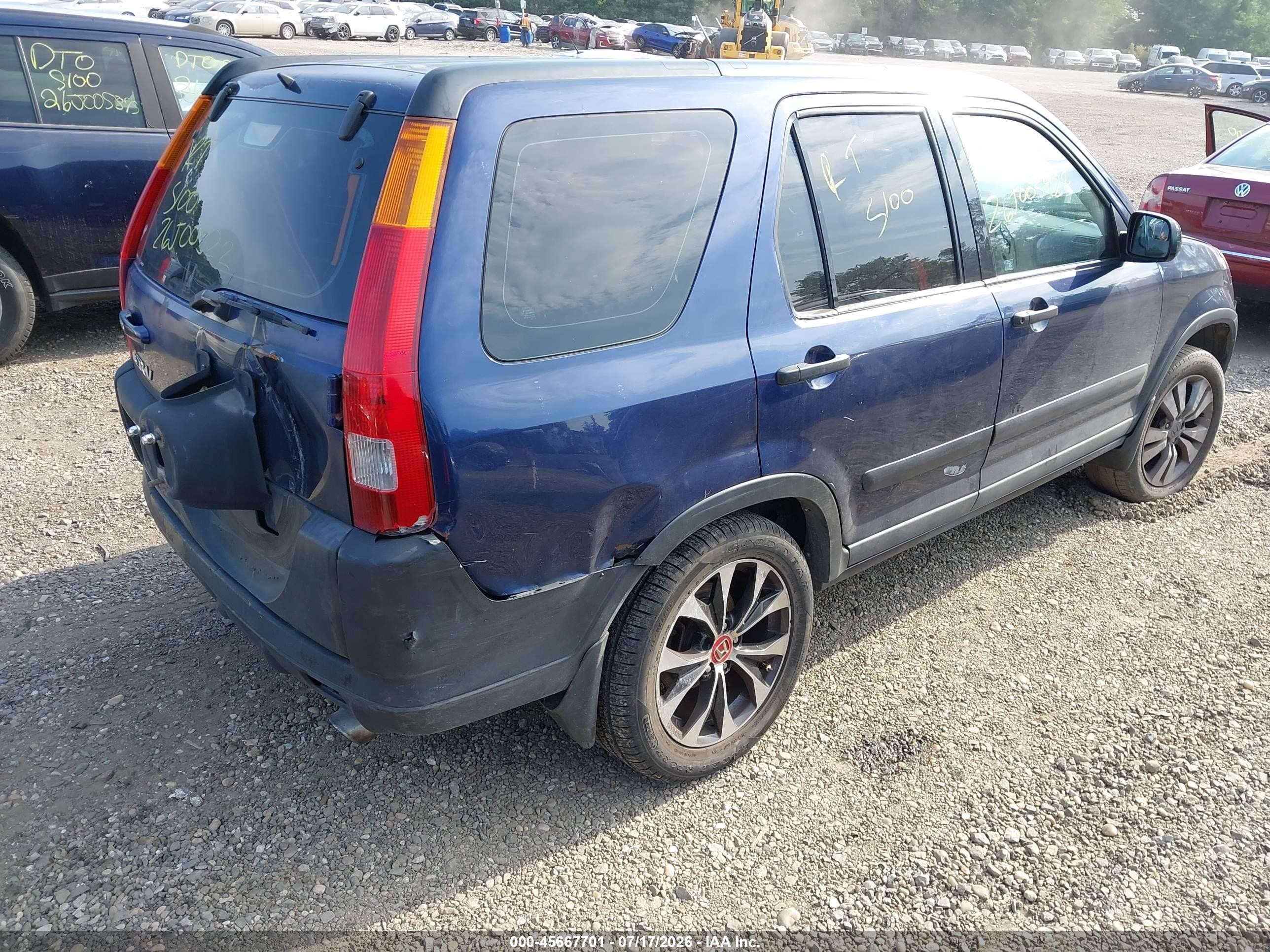 2003 Honda Cr-v Lx Blue vin: SHSRD78473U108920