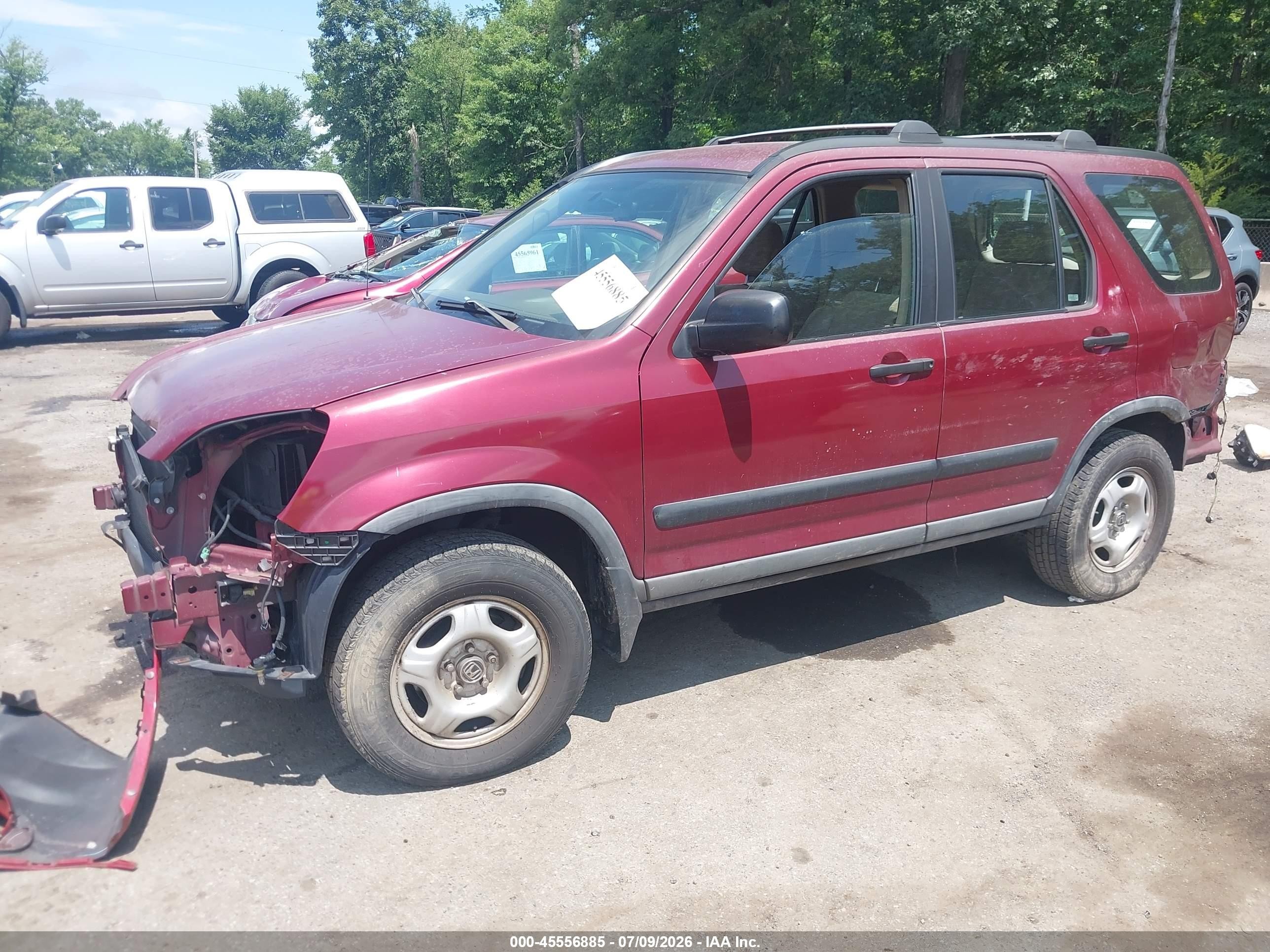 2004 Honda Cr-v Lx Red vin: SHSRD78484U244894