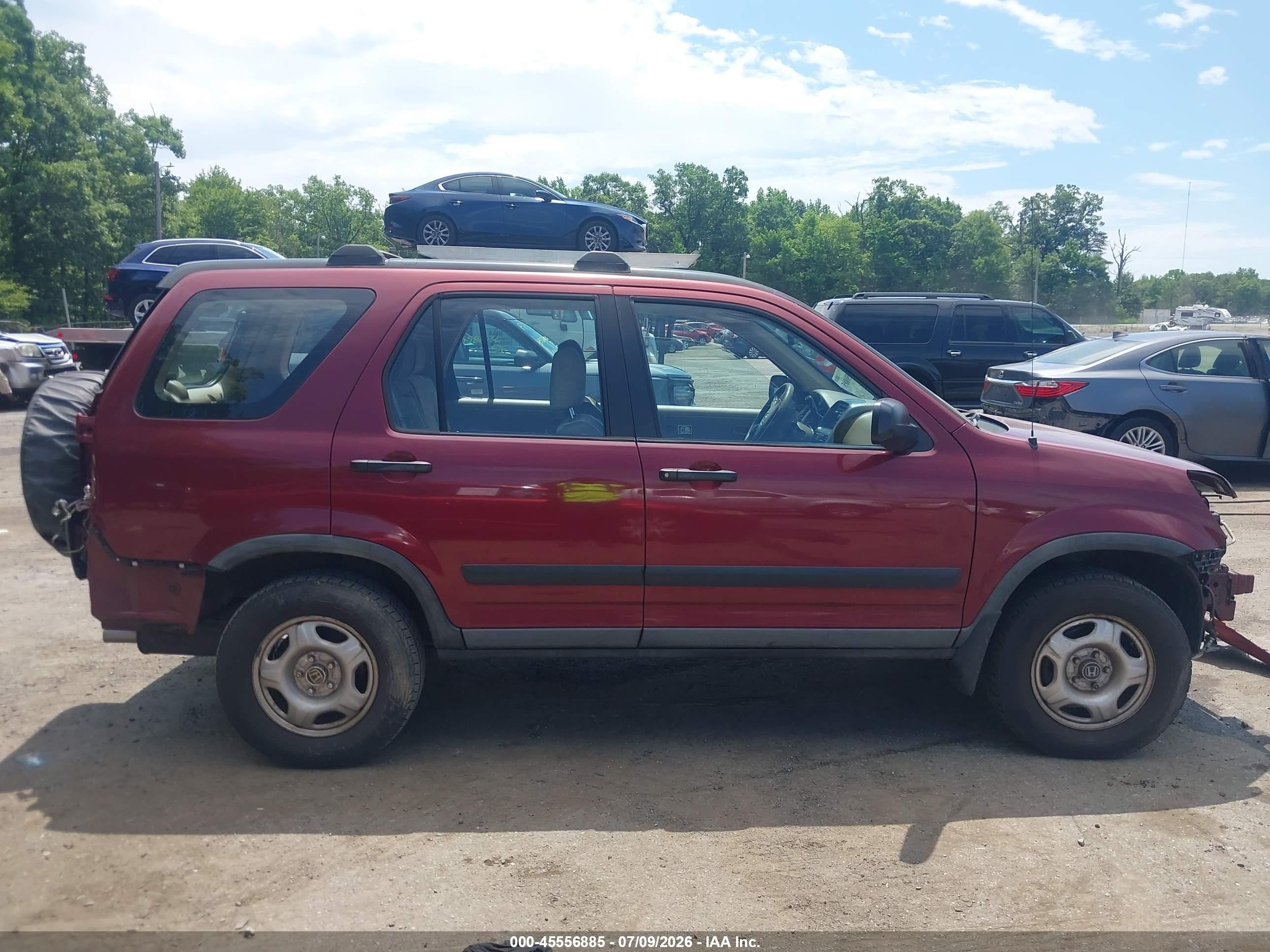 2004 Honda Cr-v Lx Red vin: SHSRD78484U244894