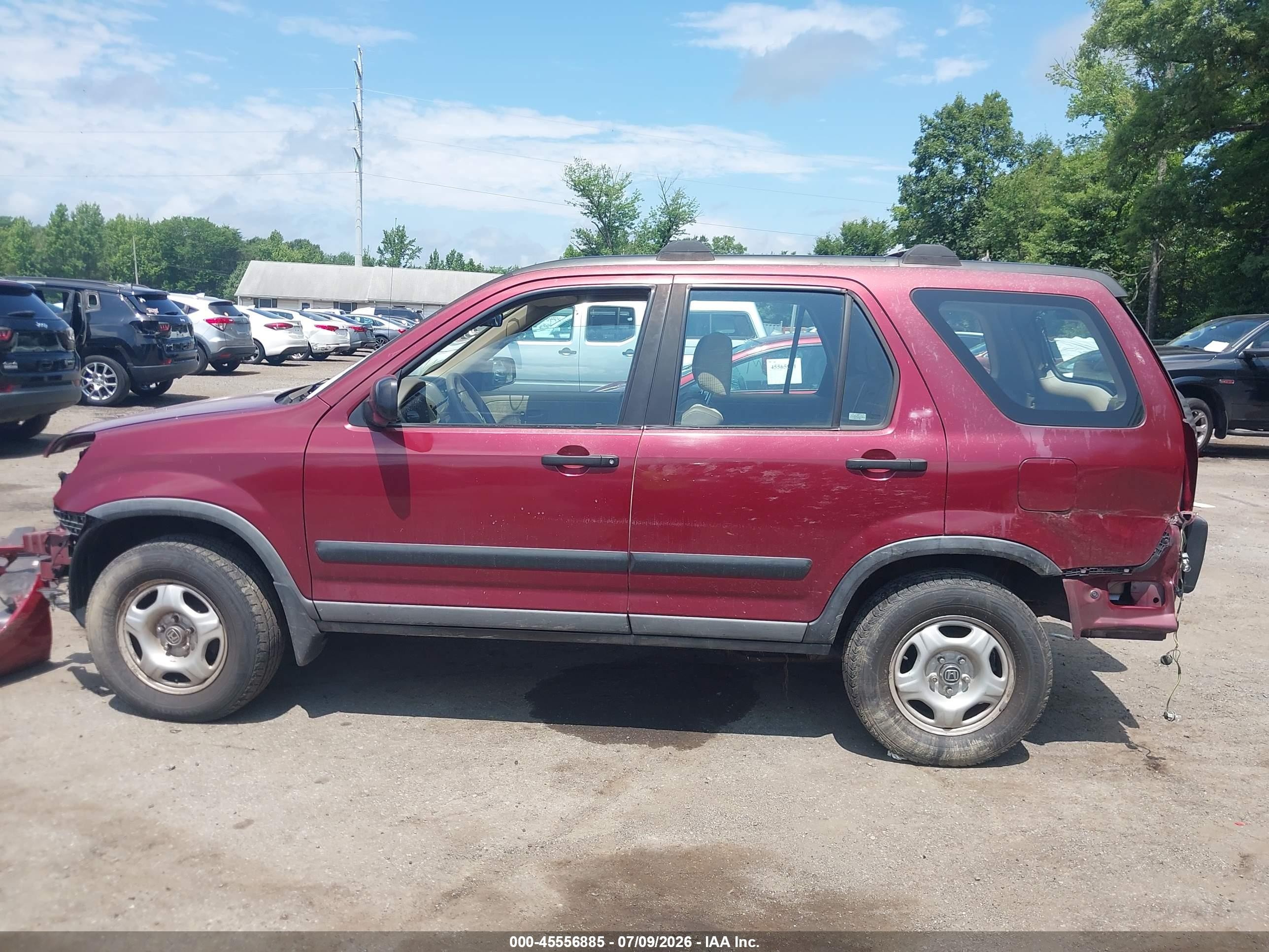 2004 Honda Cr-v Lx Red vin: SHSRD78484U244894