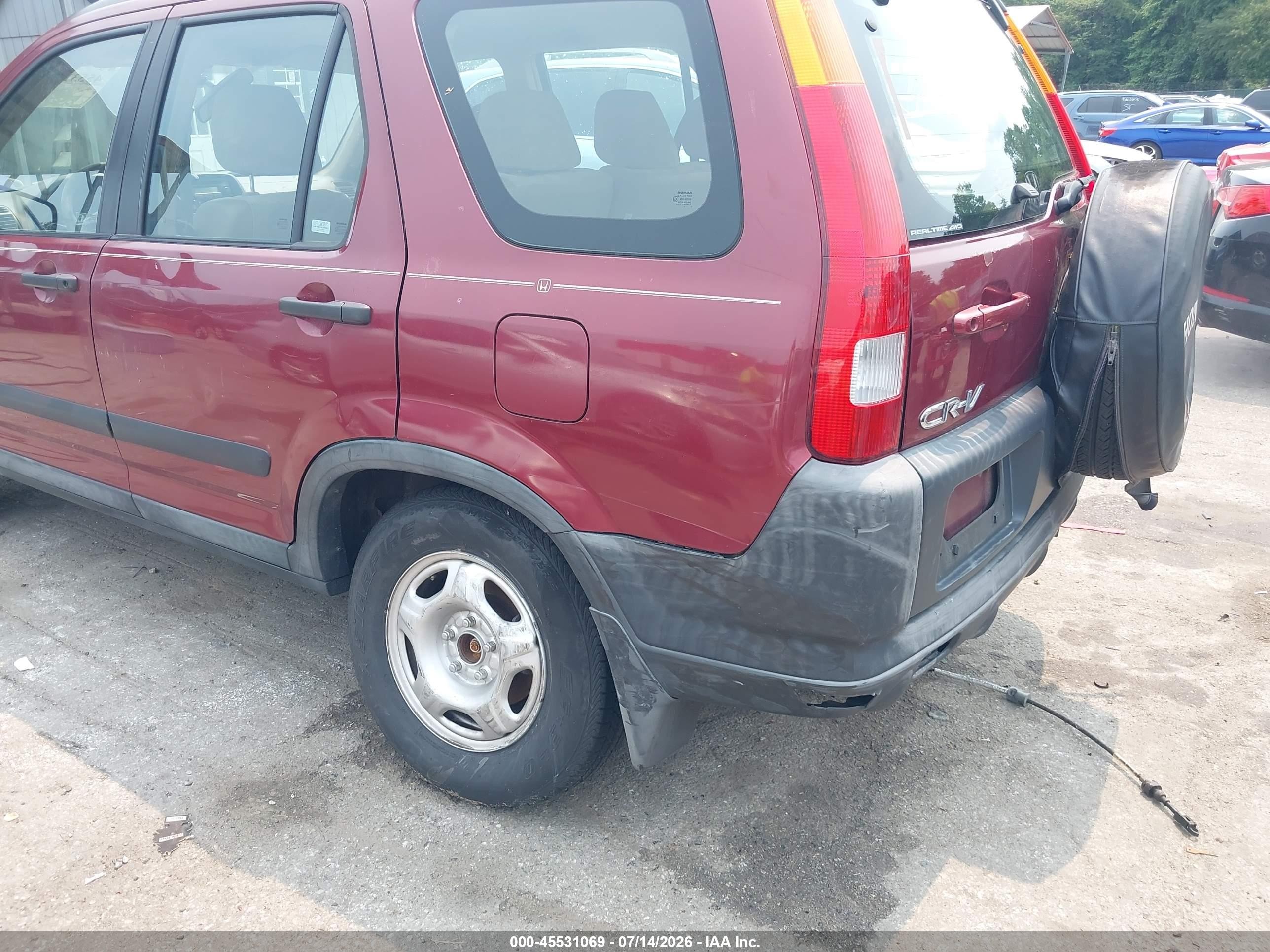2004 Honda Cr-v Lx Burgundy vin: SHSRD78494U217591