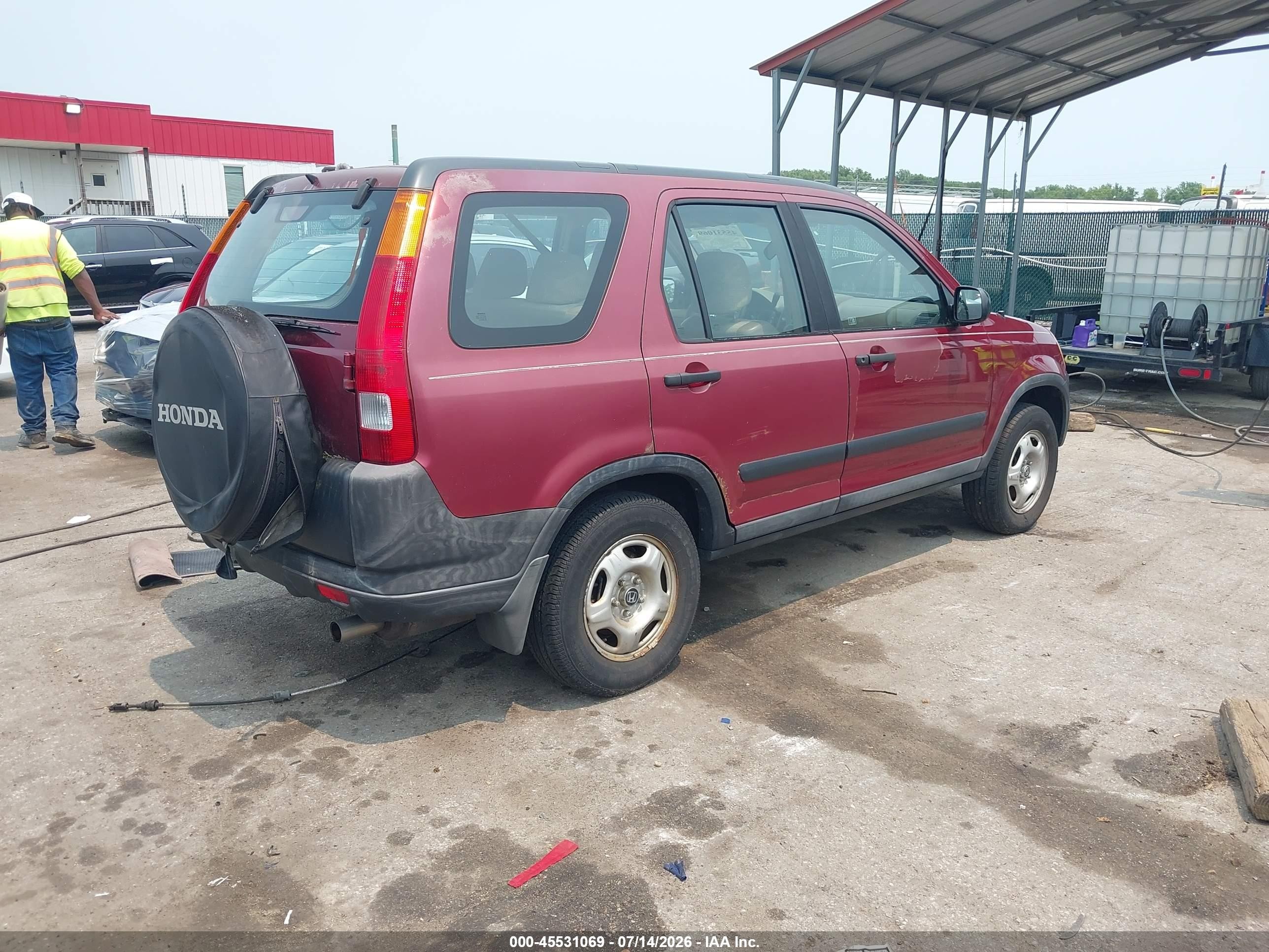 2004 Honda Cr-v Lx Burgundy vin: SHSRD78494U217591
