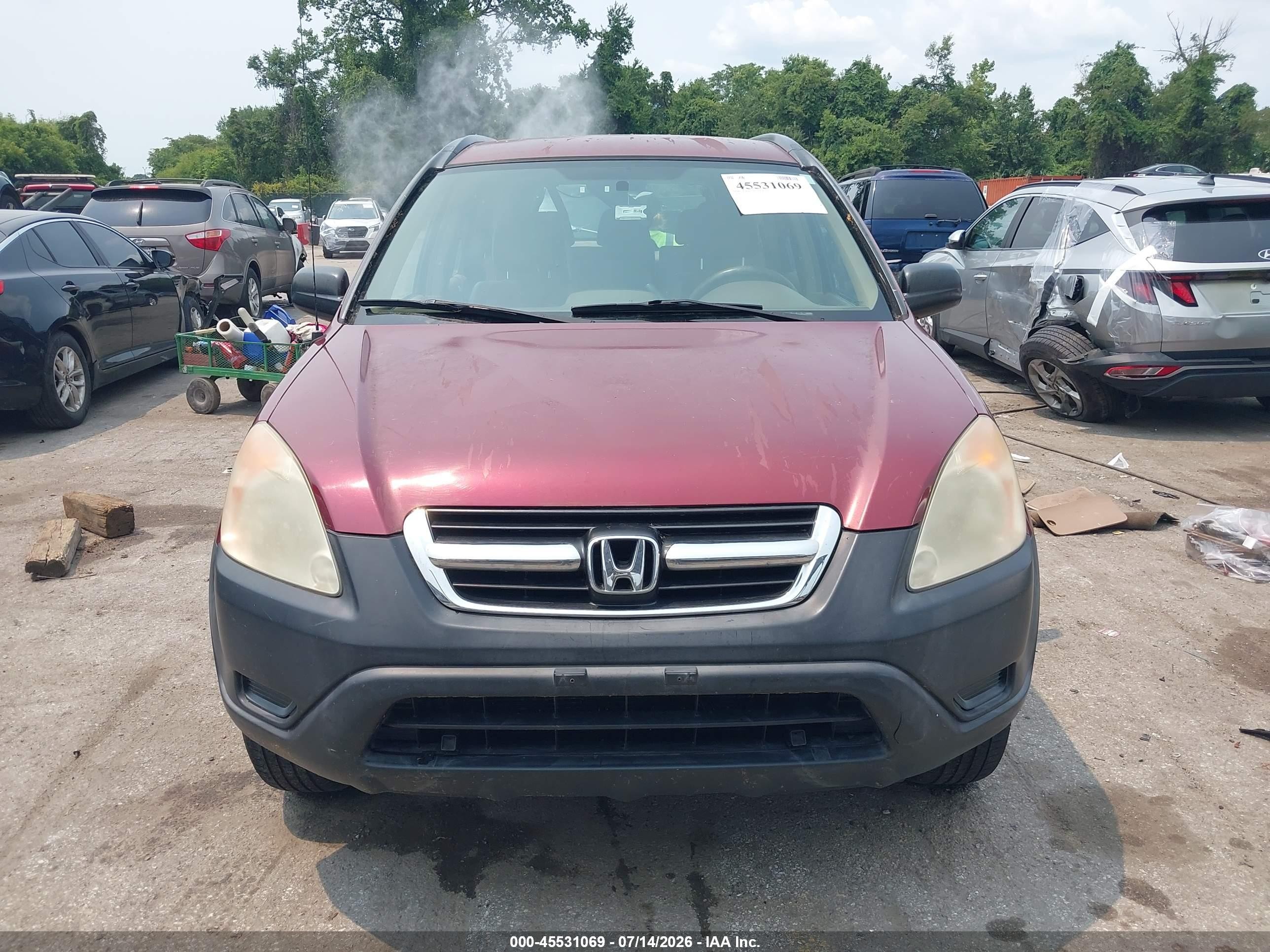 2004 Honda Cr-v Lx Burgundy vin: SHSRD78494U217591