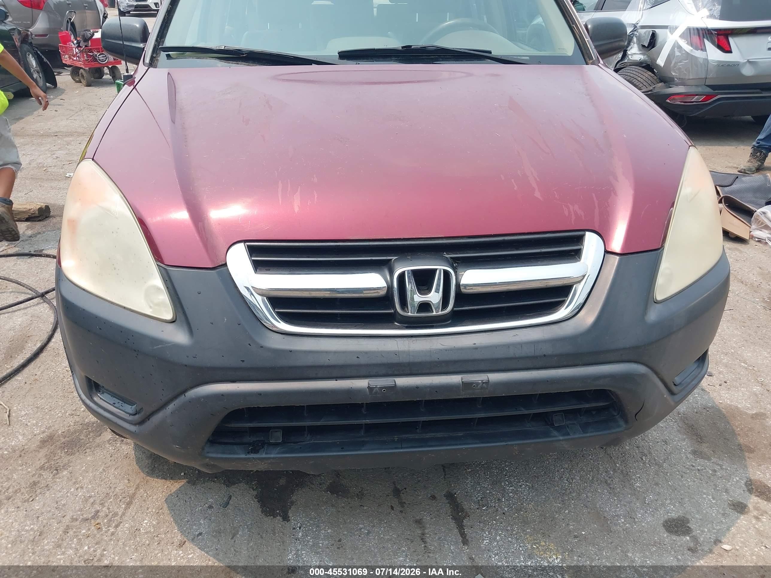 2004 Honda Cr-v Lx Burgundy vin: SHSRD78494U217591