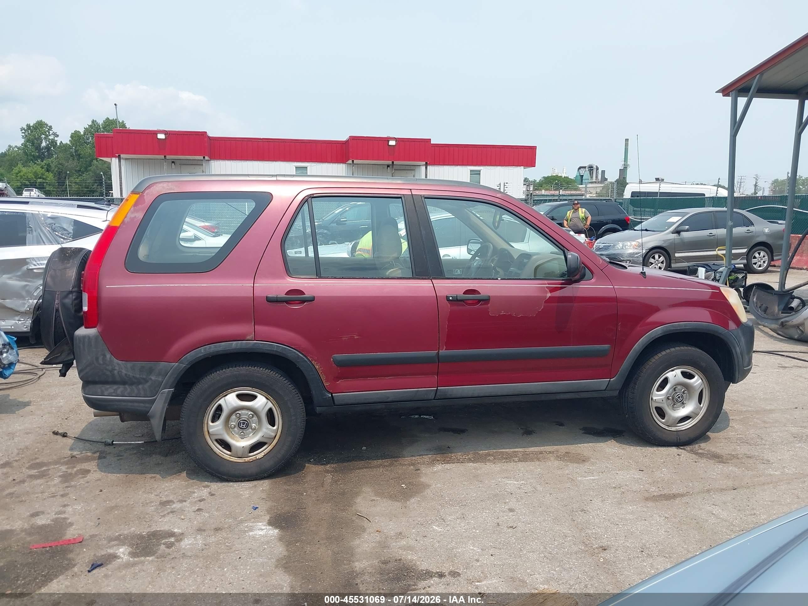 2004 Honda Cr-v Lx Burgundy vin: SHSRD78494U217591