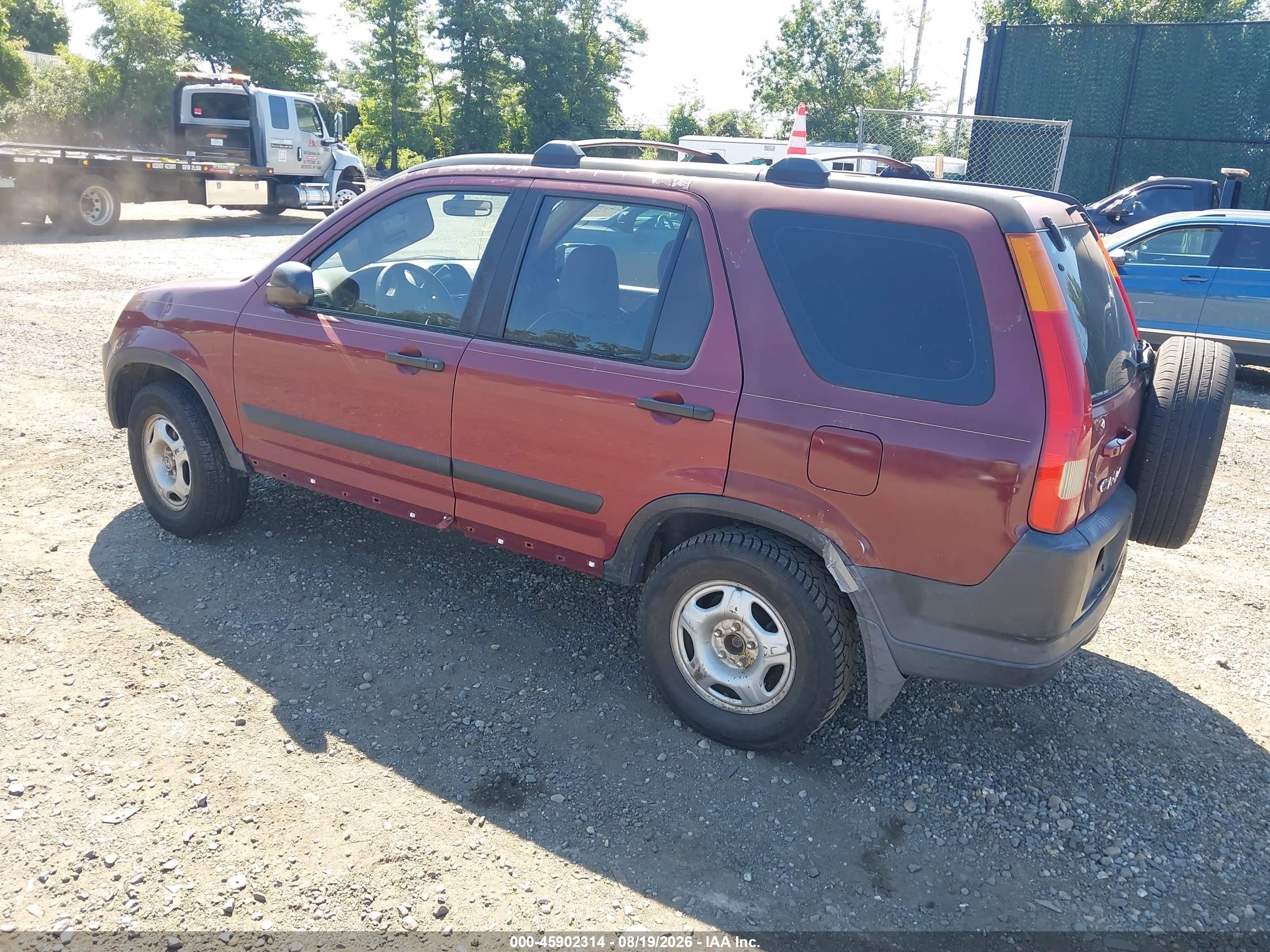 2003 Honda Cr-v Lx Red vin: SHSRD78523U153739