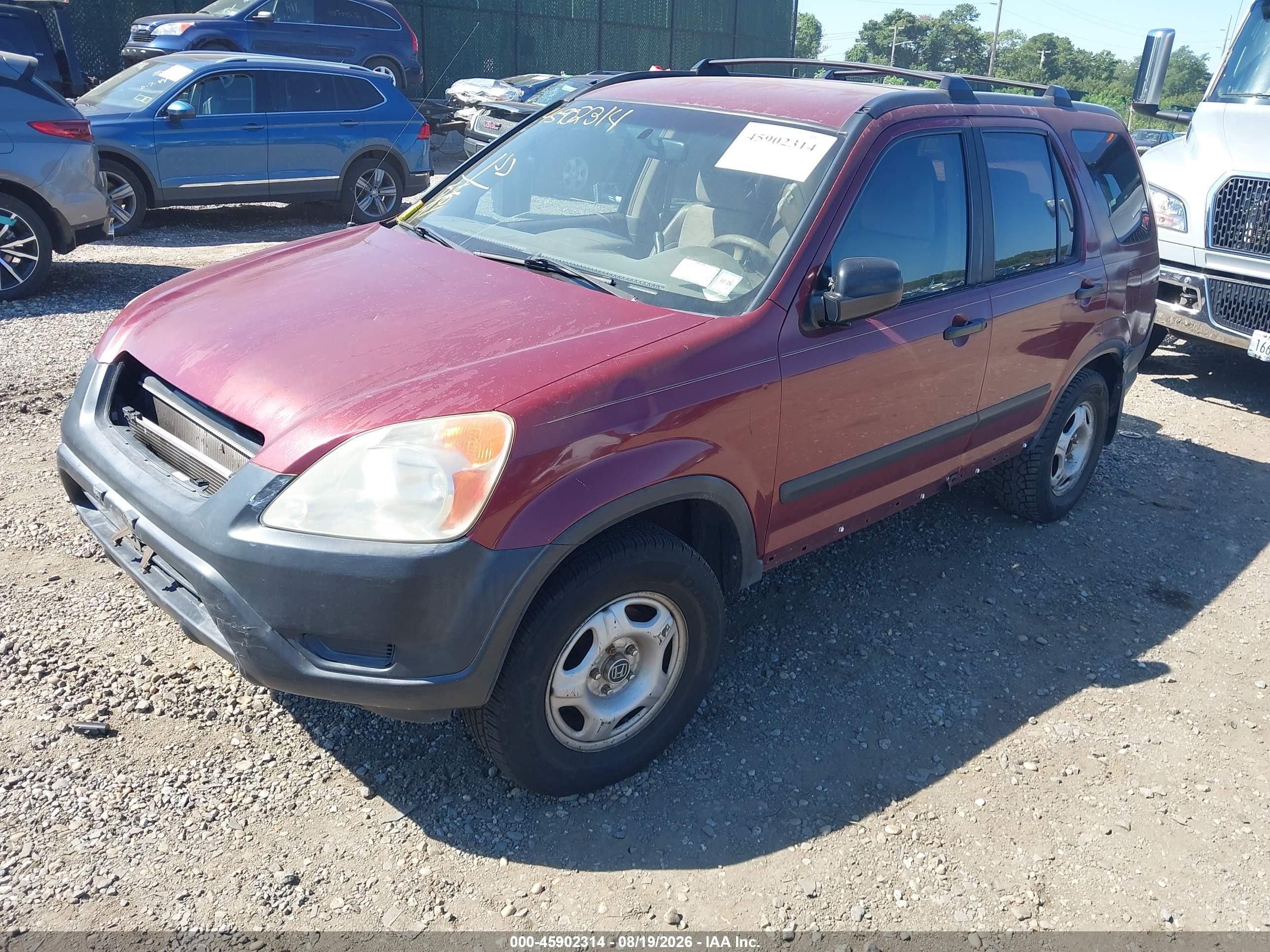 2003 Honda Cr-v Lx Red vin: SHSRD78523U153739