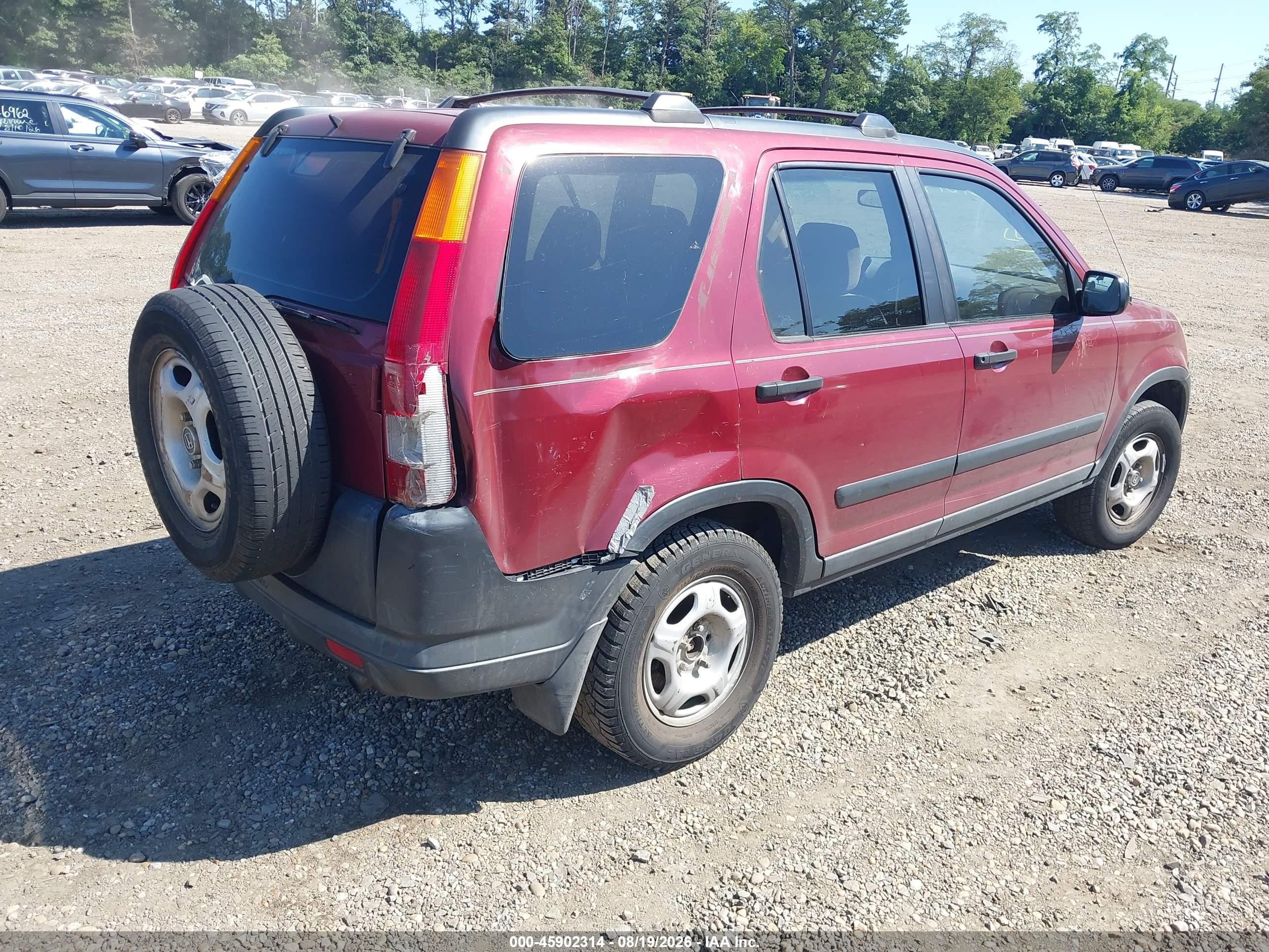 2003 Honda Cr-v Lx Red vin: SHSRD78523U153739