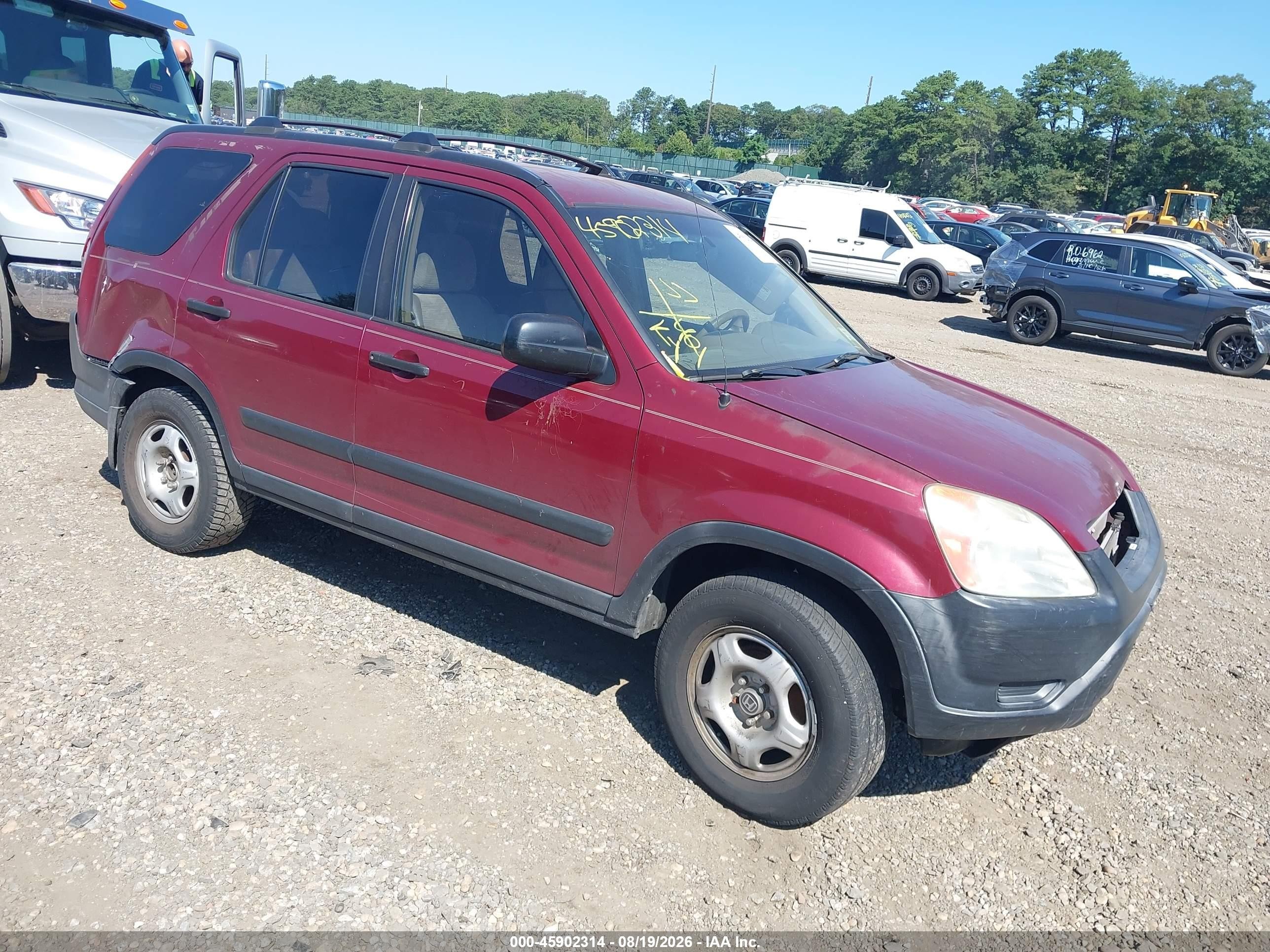 2003 Honda Cr-v Lx Red vin: SHSRD78523U153739