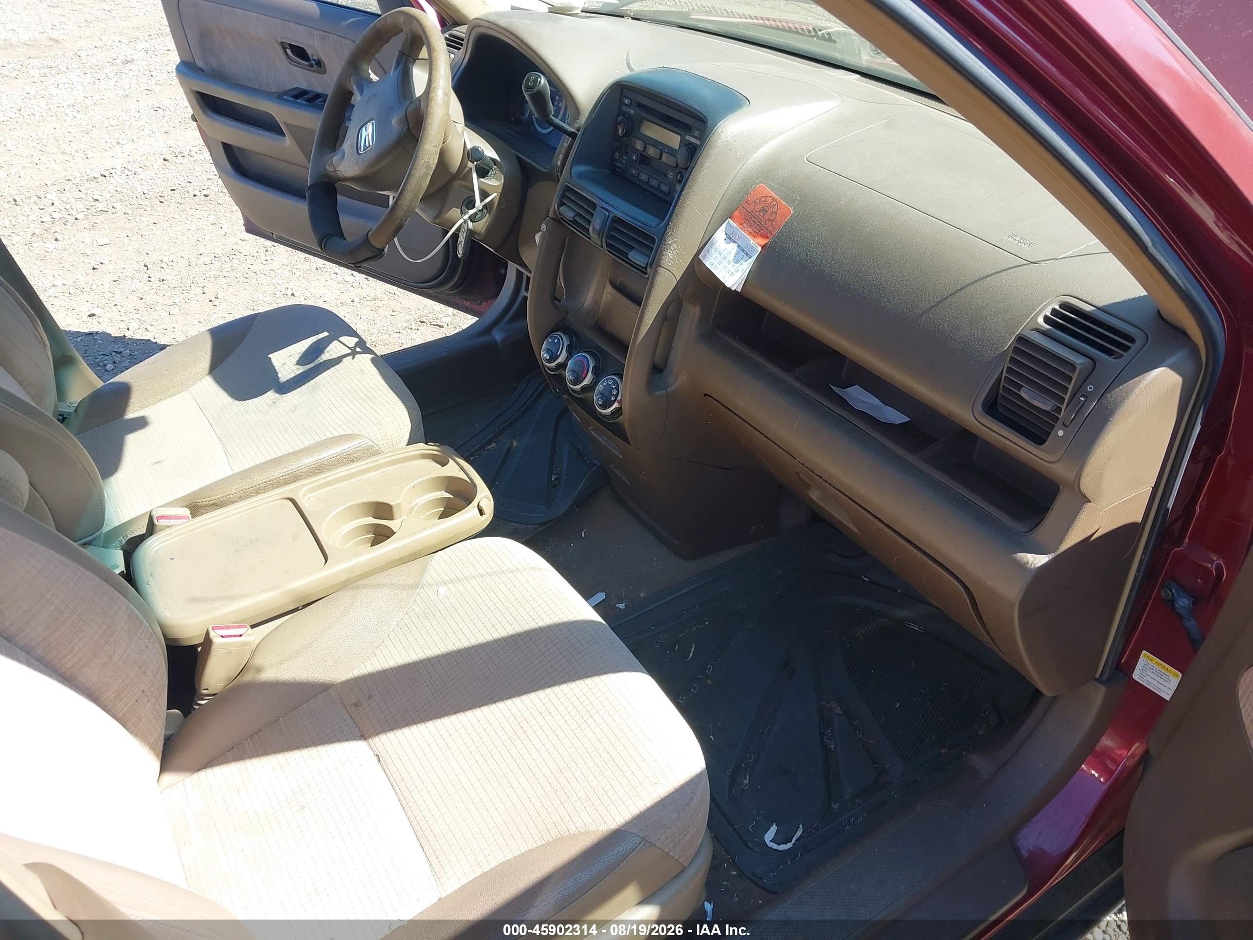 2003 Honda Cr-v Lx Red vin: SHSRD78523U153739