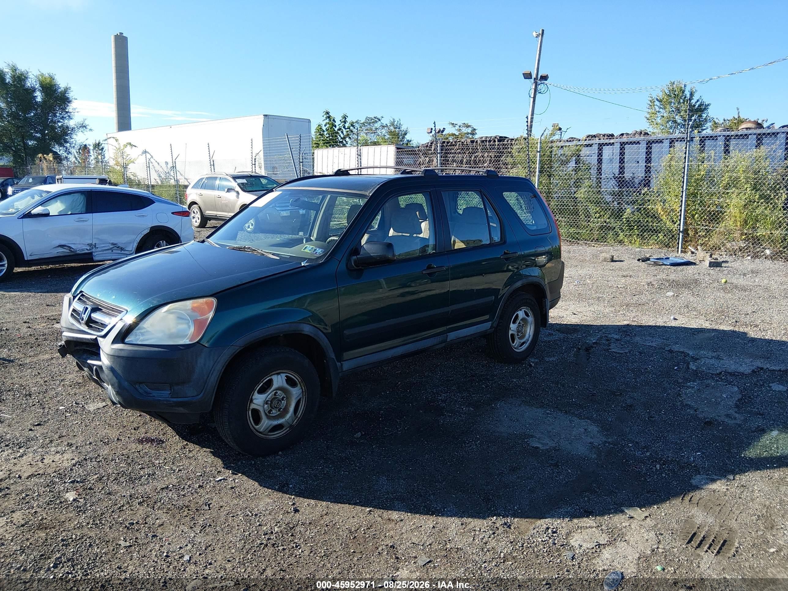 2004 Honda Cr-v Lx Green vin: SHSRD78554U238818