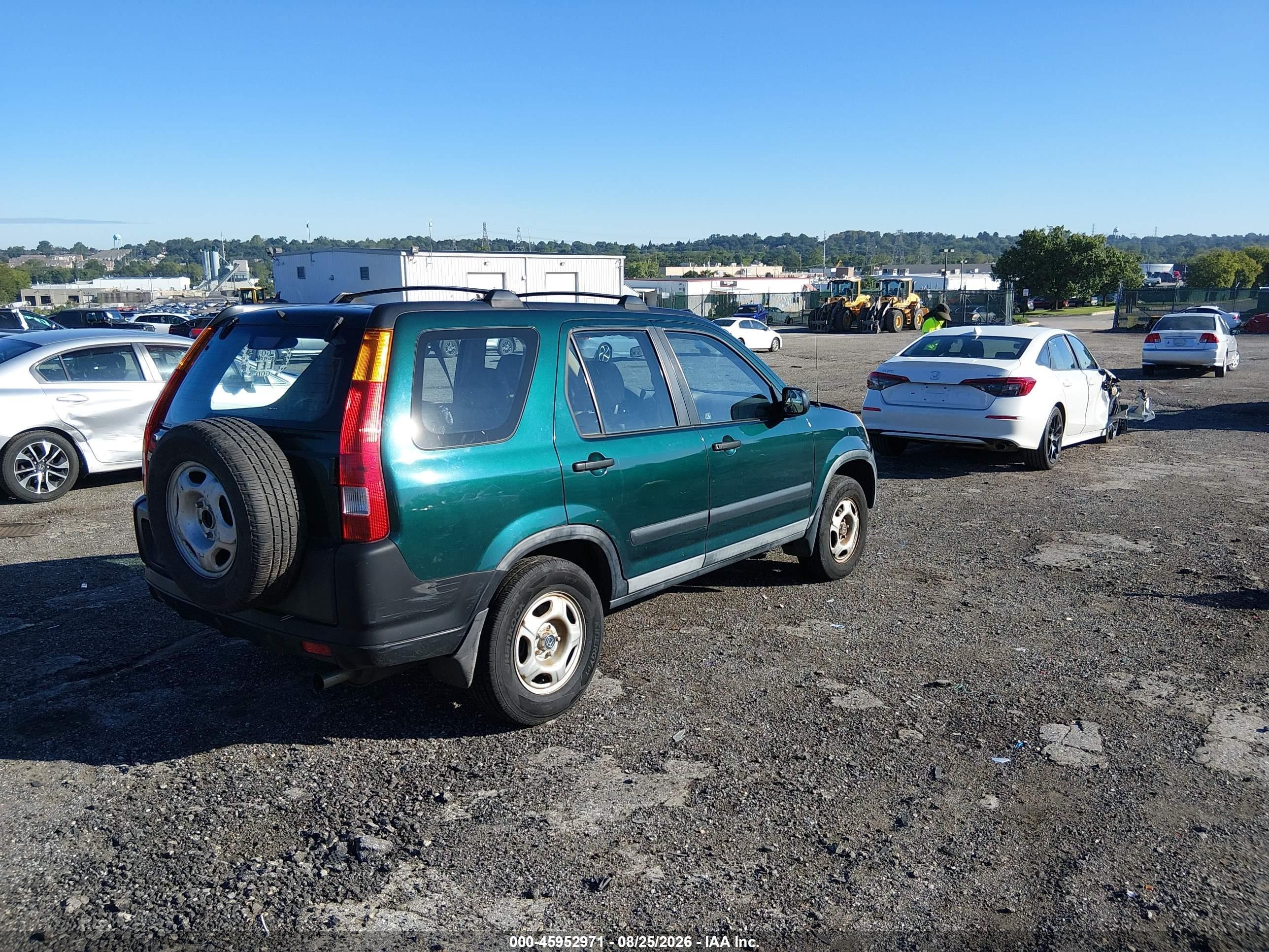 2004 Honda Cr-v Lx Green vin: SHSRD78554U238818