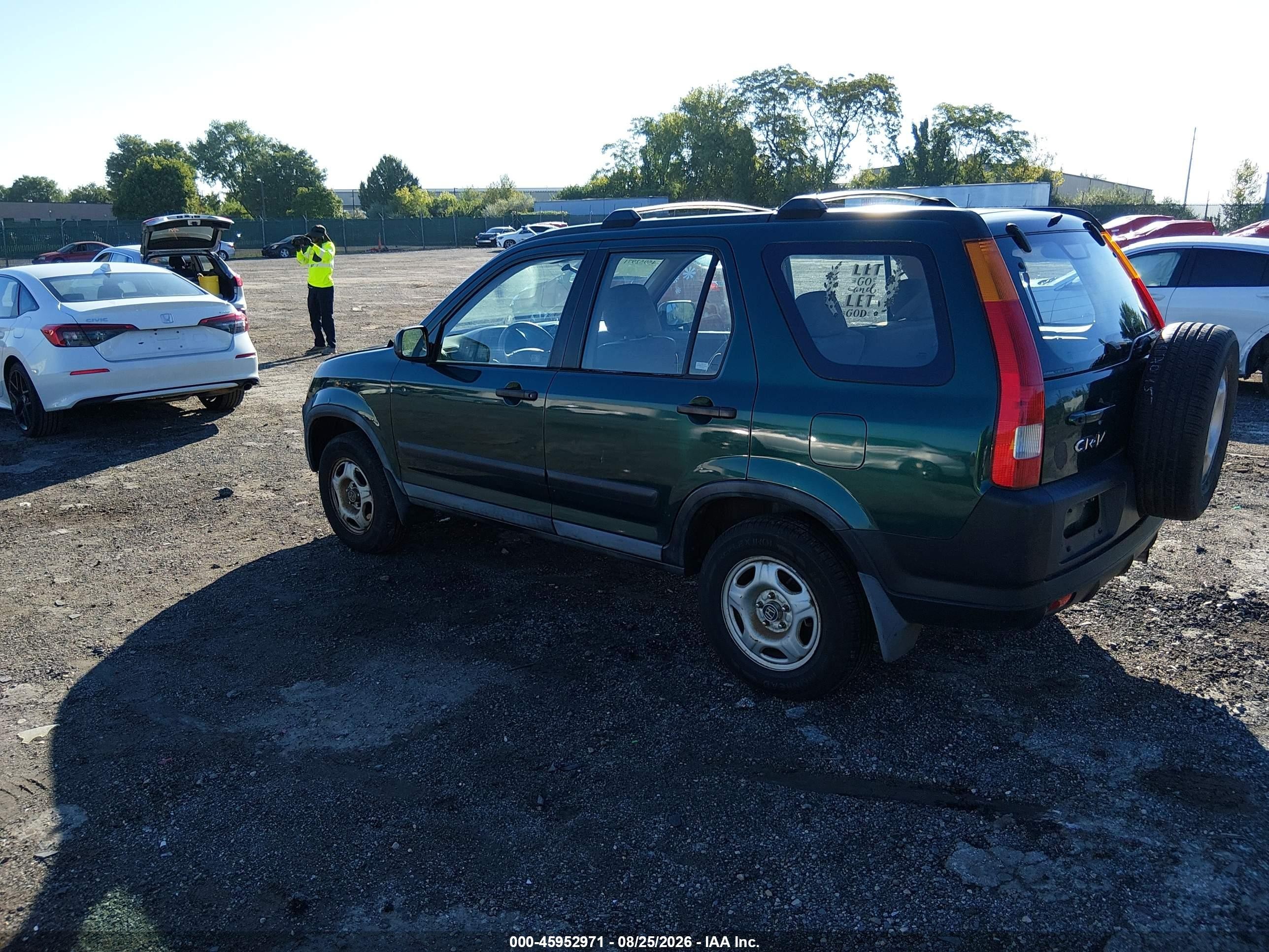 2004 Honda Cr-v Lx Green vin: SHSRD78554U238818