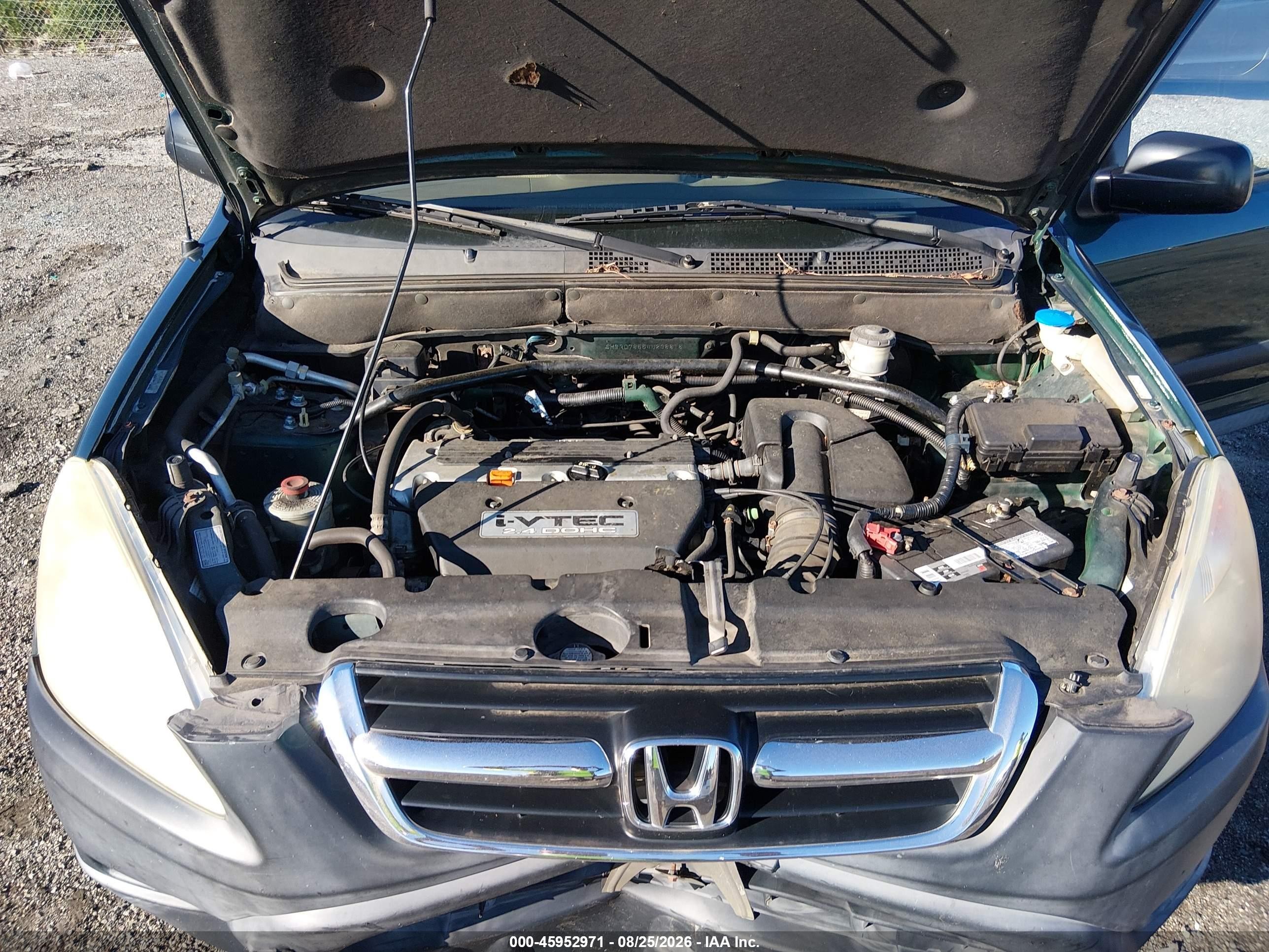 2004 Honda Cr-v Lx Green vin: SHSRD78554U238818