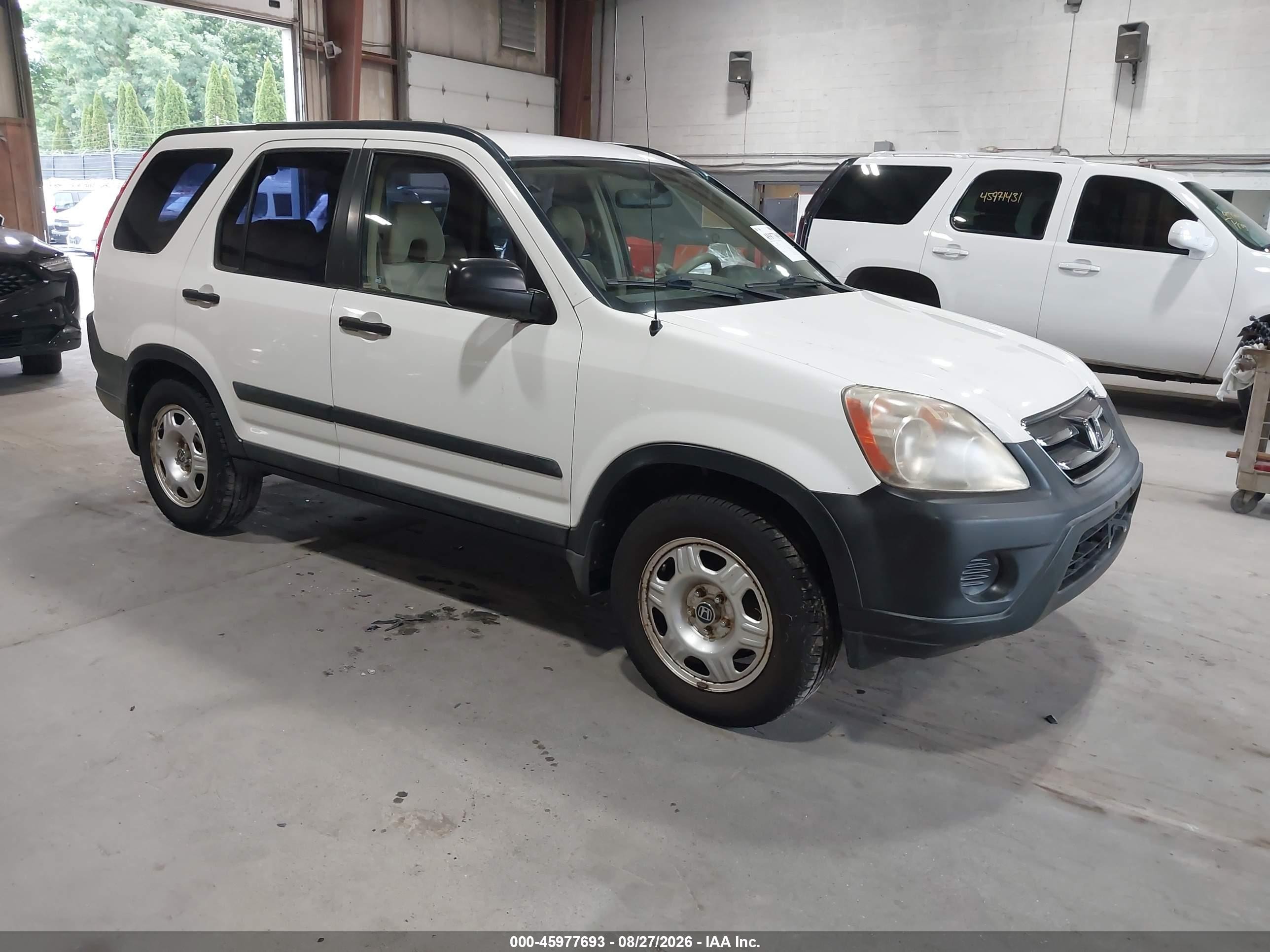 2006 Honda Cr-v Lx White vin: SHSRD78586U401934