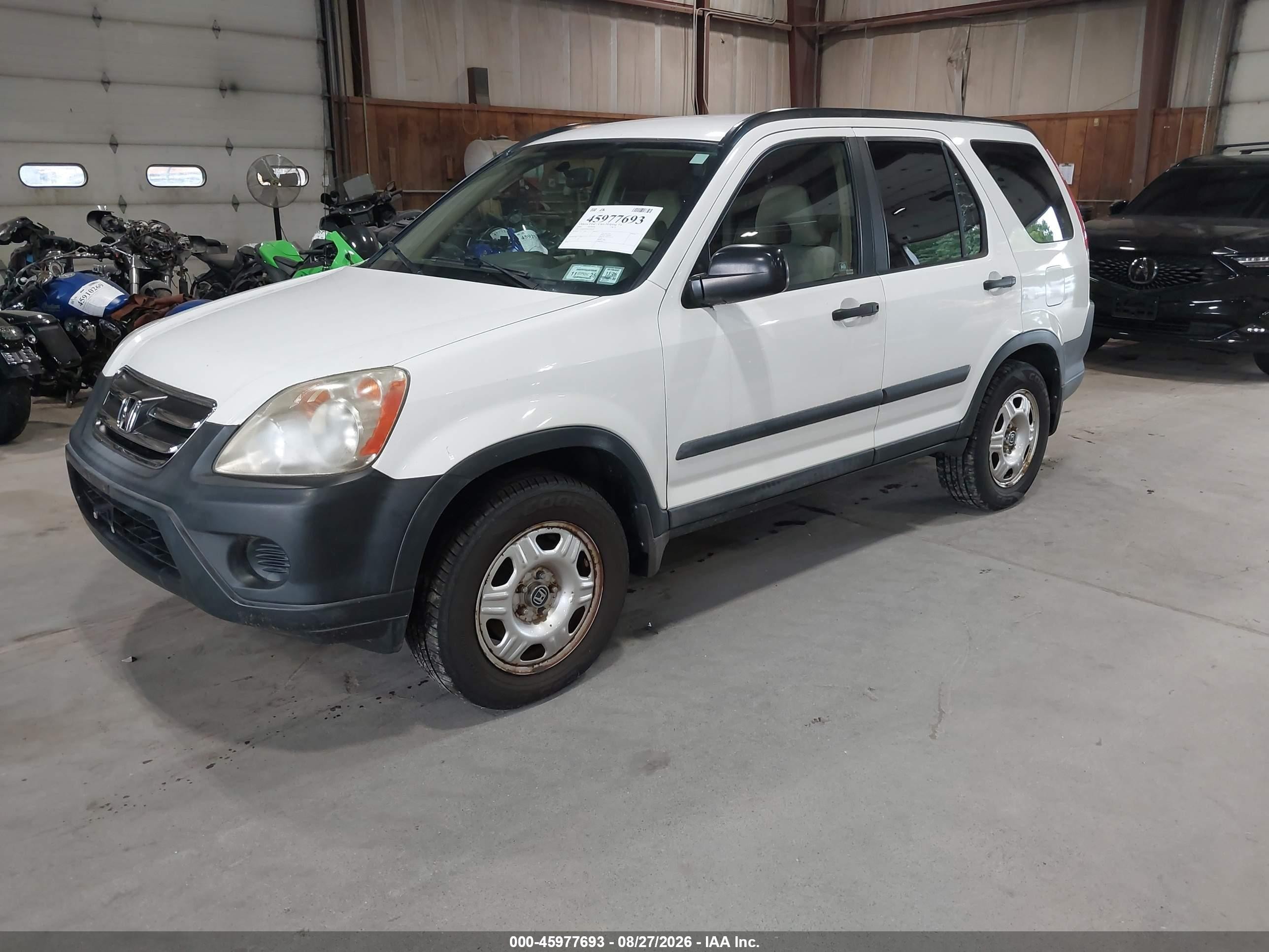 2006 Honda Cr-v Lx White vin: SHSRD78586U401934