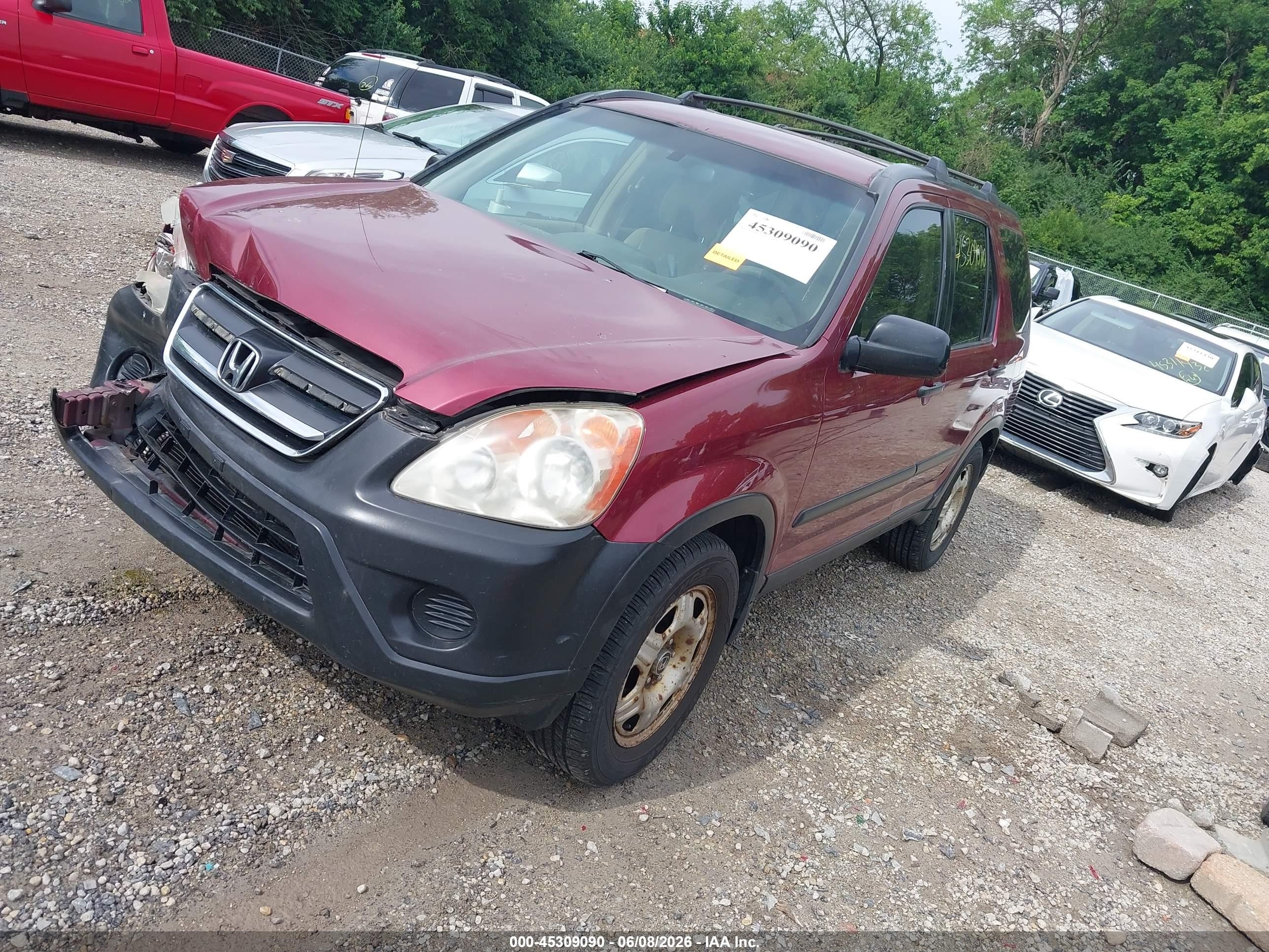 2006 Honda Cr-v Lx Maroon vin: SHSRD78596U439592