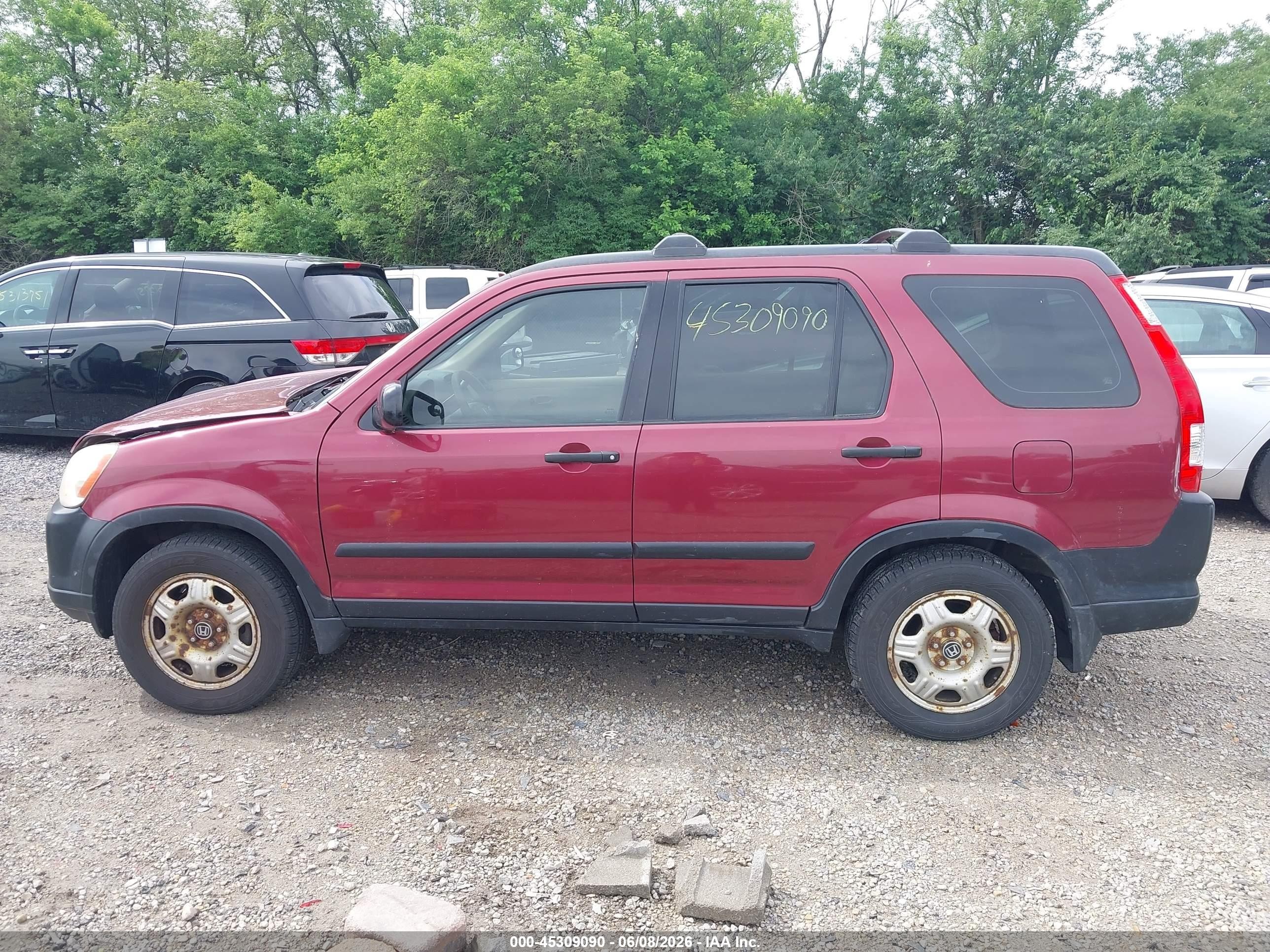 2006 Honda Cr-v Lx Maroon vin: SHSRD78596U439592