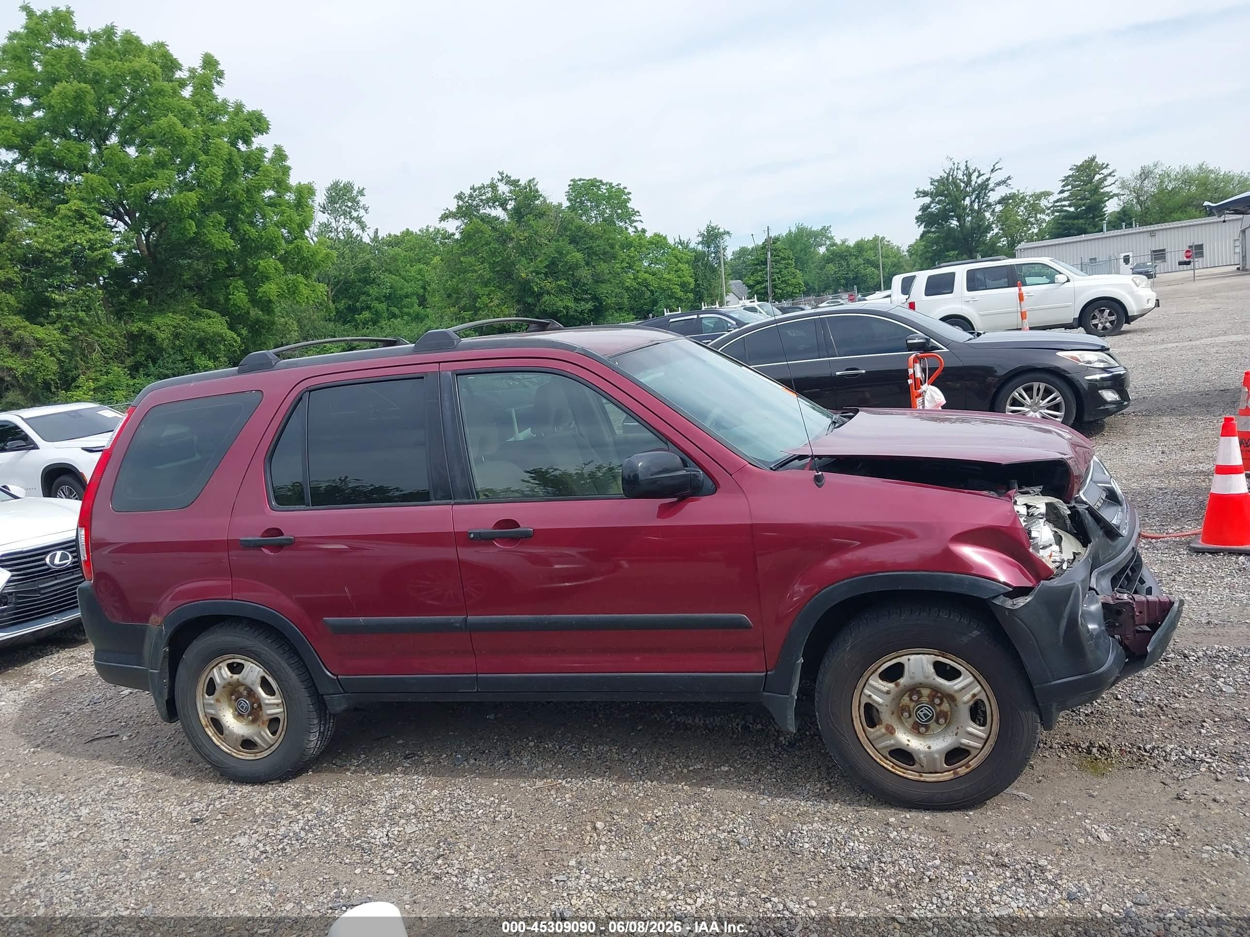 2006 Honda Cr-v Lx Maroon vin: SHSRD78596U439592