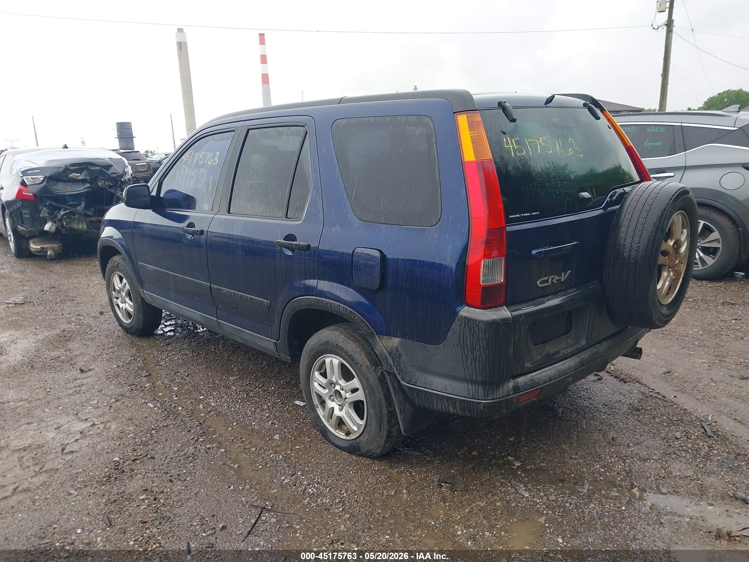 2002 Honda Cr-v Ex Blue vin: SHSRD78802U002360