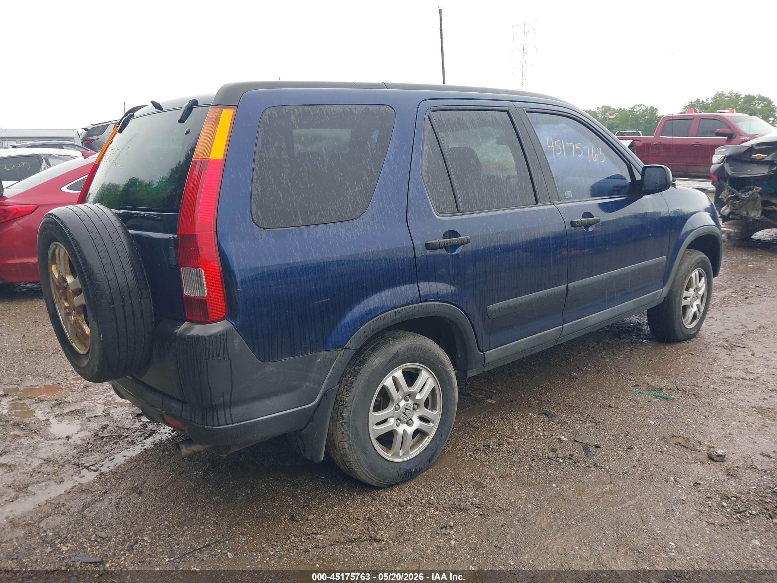 2002 Honda Cr-v Ex Blue vin: SHSRD78802U002360