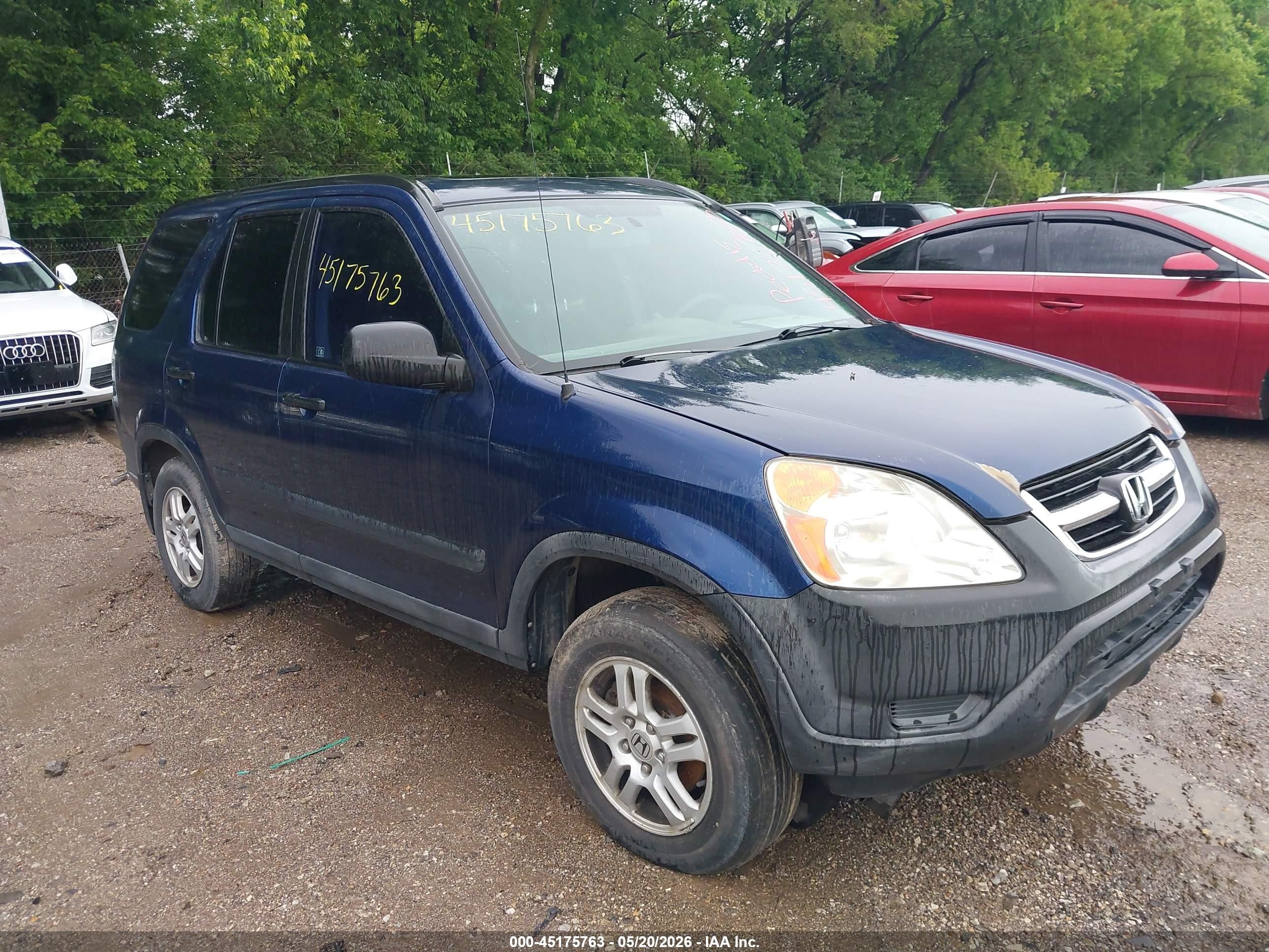 2002 Honda Cr-v Ex Blue vin: SHSRD78802U002360