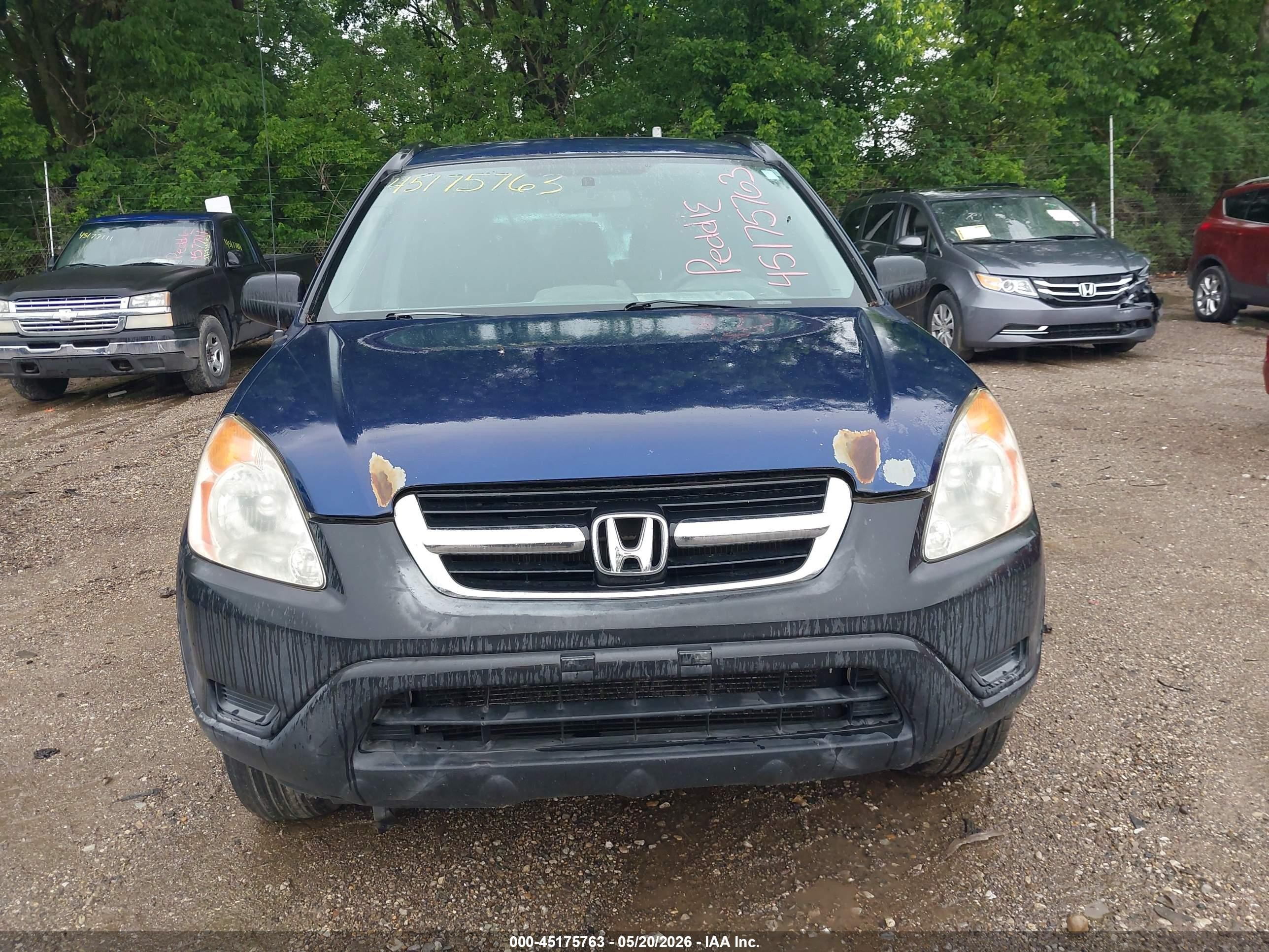 2002 Honda Cr-v Ex Blue vin: SHSRD78802U002360