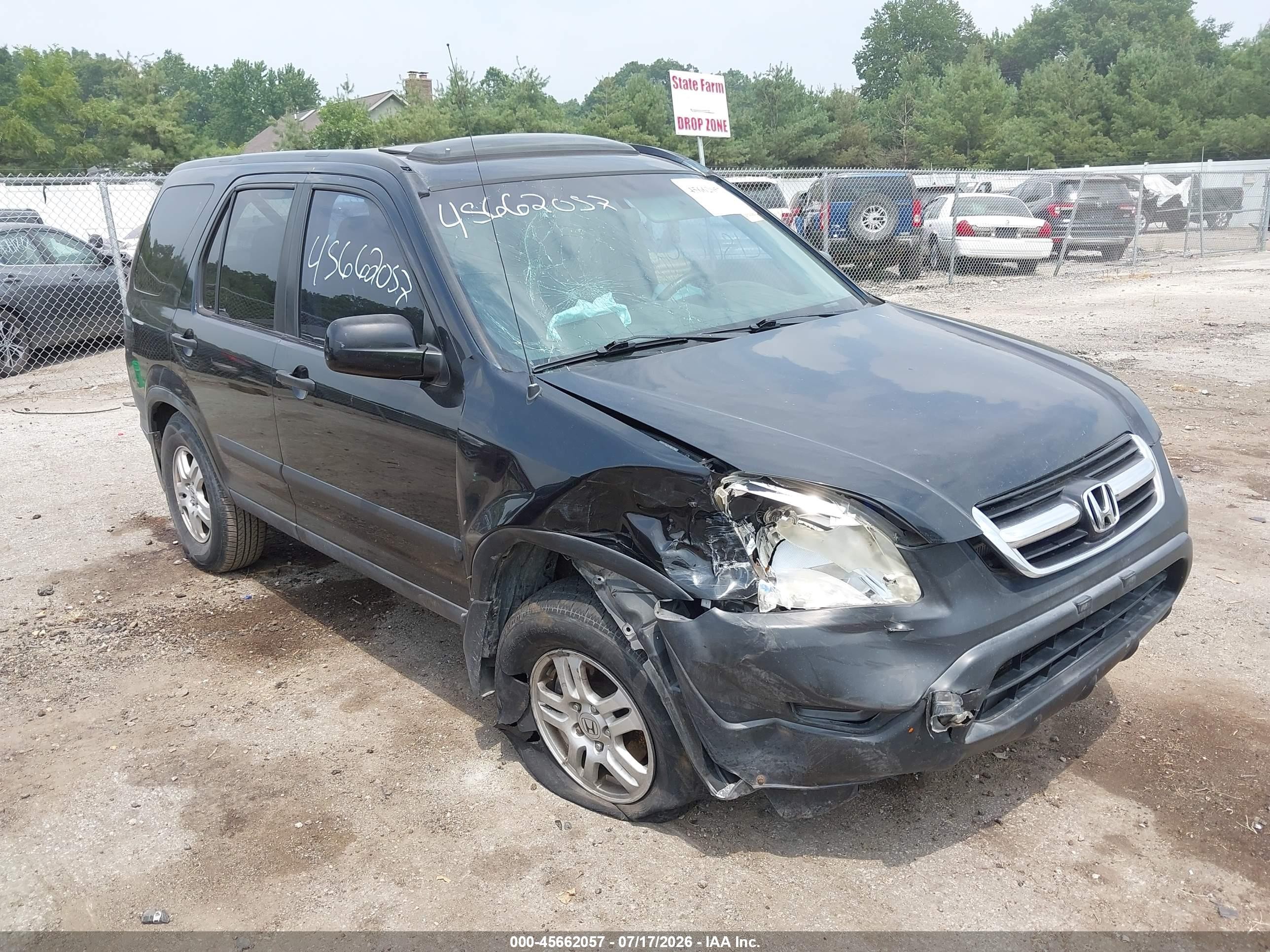 2003 Honda Cr-v Ex Black vin: SHSRD78803U156052