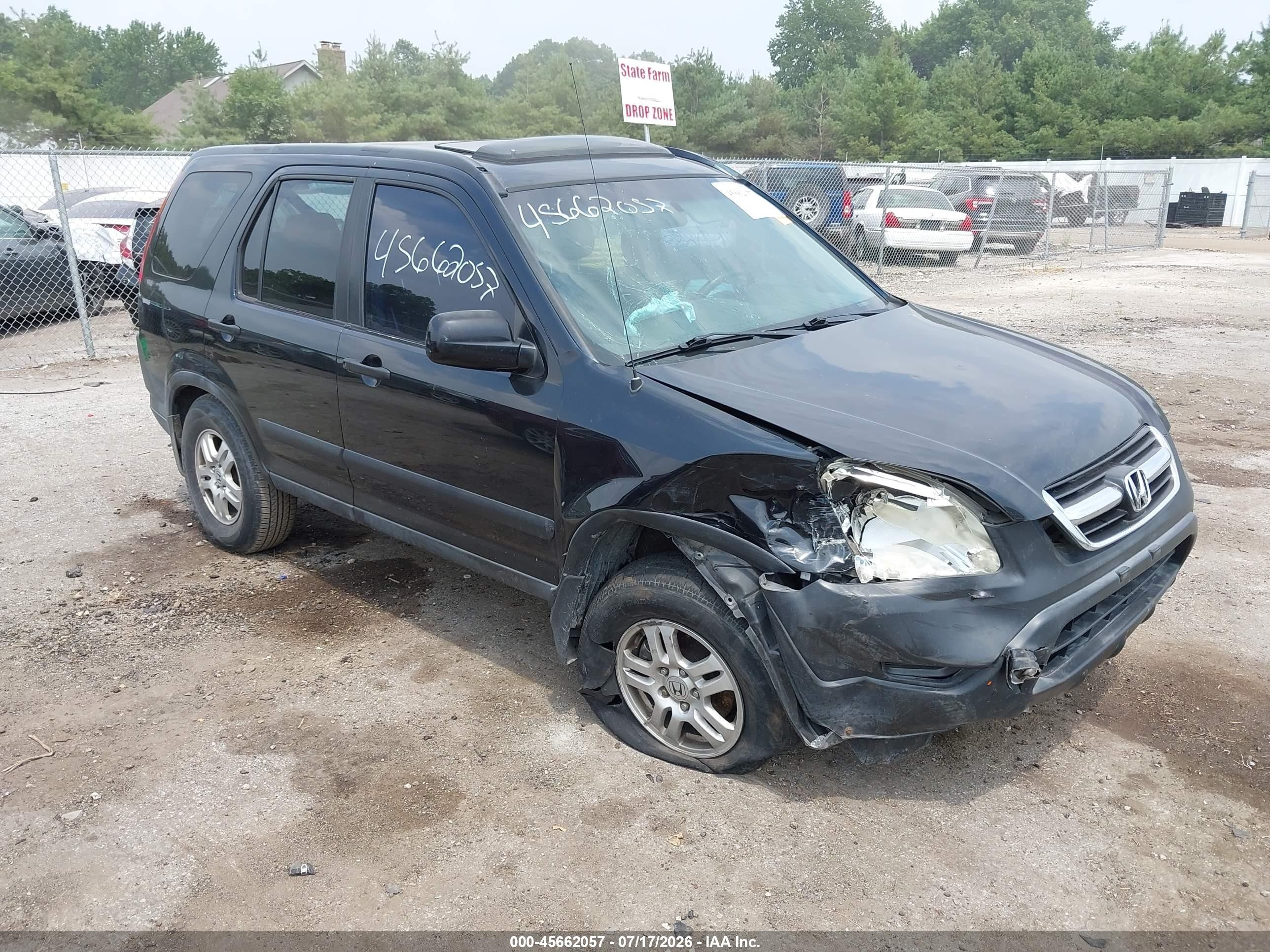 2003 Honda Cr-v Ex Black vin: SHSRD78803U156052