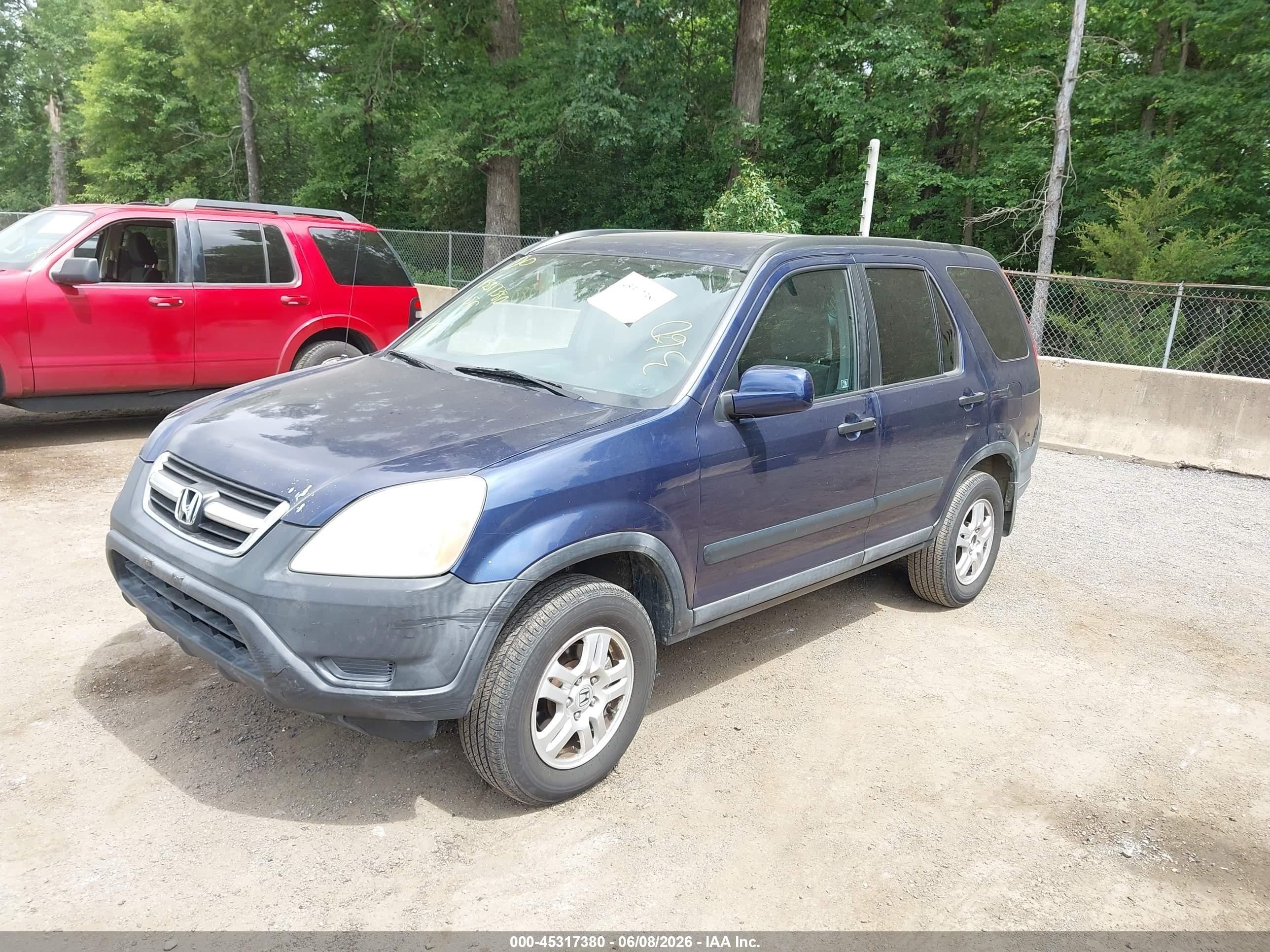 2004 Honda Cr-v Ex Blue vin: SHSRD78804U257951