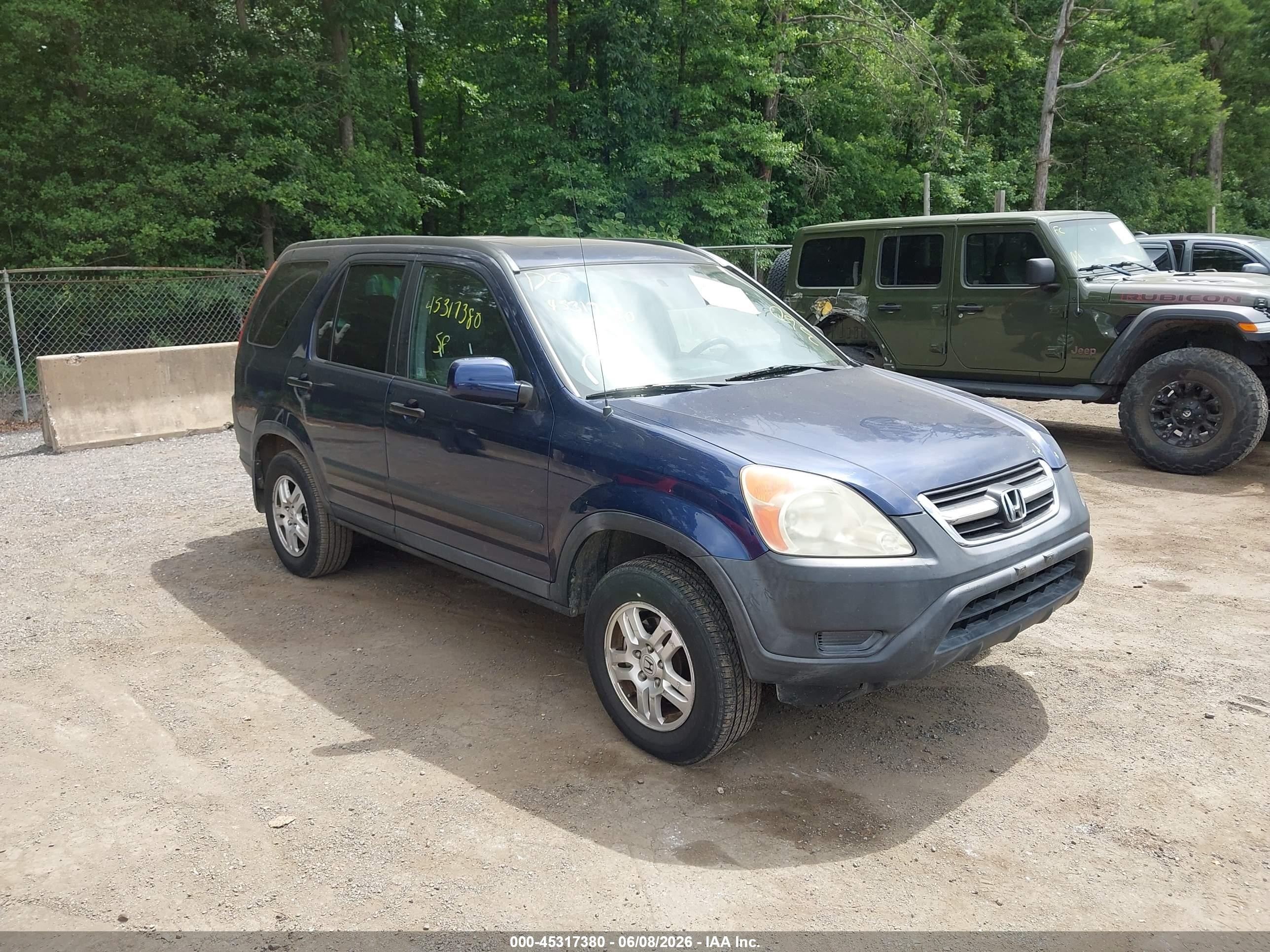 2004 Honda Cr-v Ex Blue vin: SHSRD78804U257951