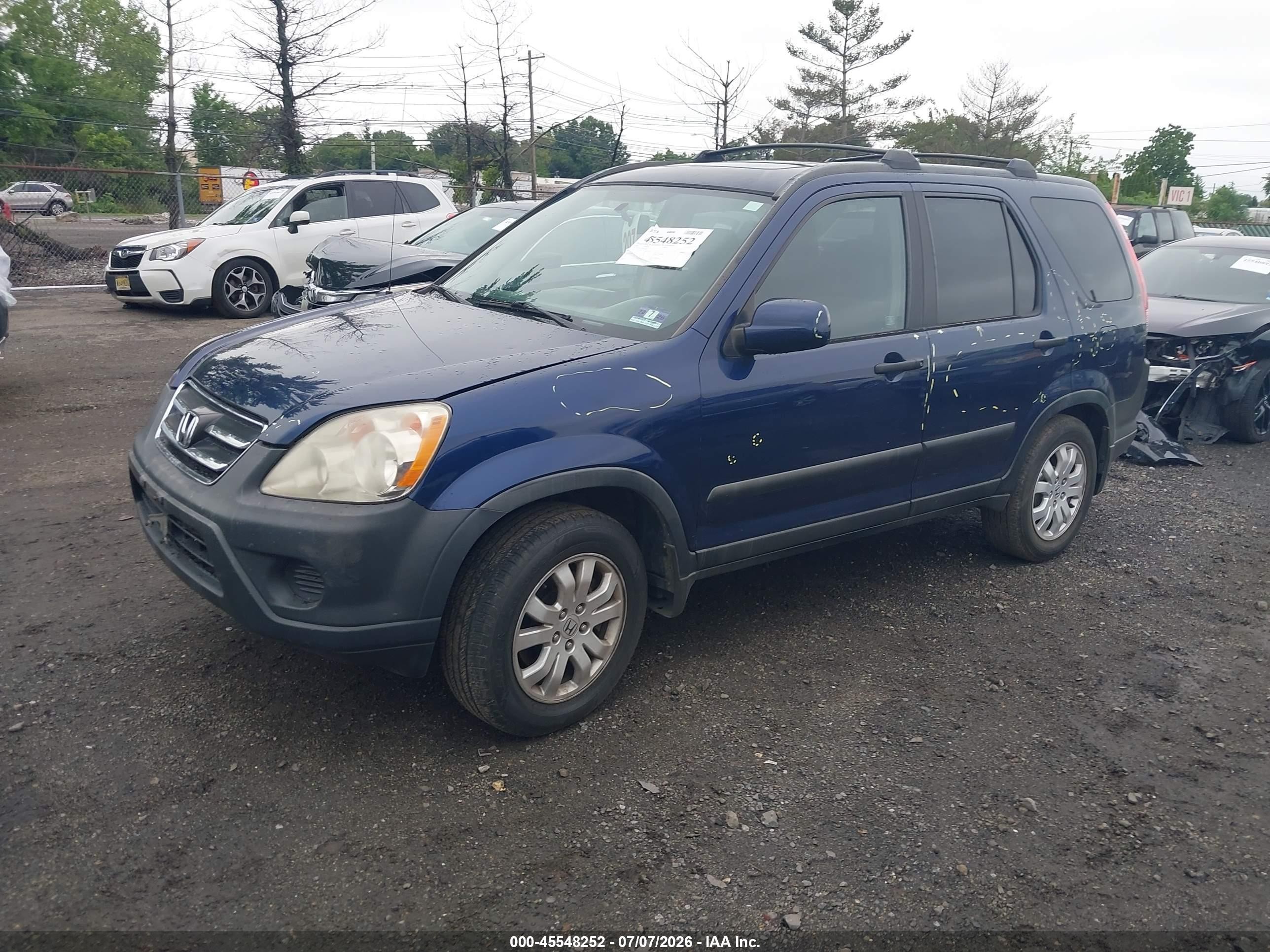 2005 Honda Cr-v Ex Blue vin: SHSRD78805U302517