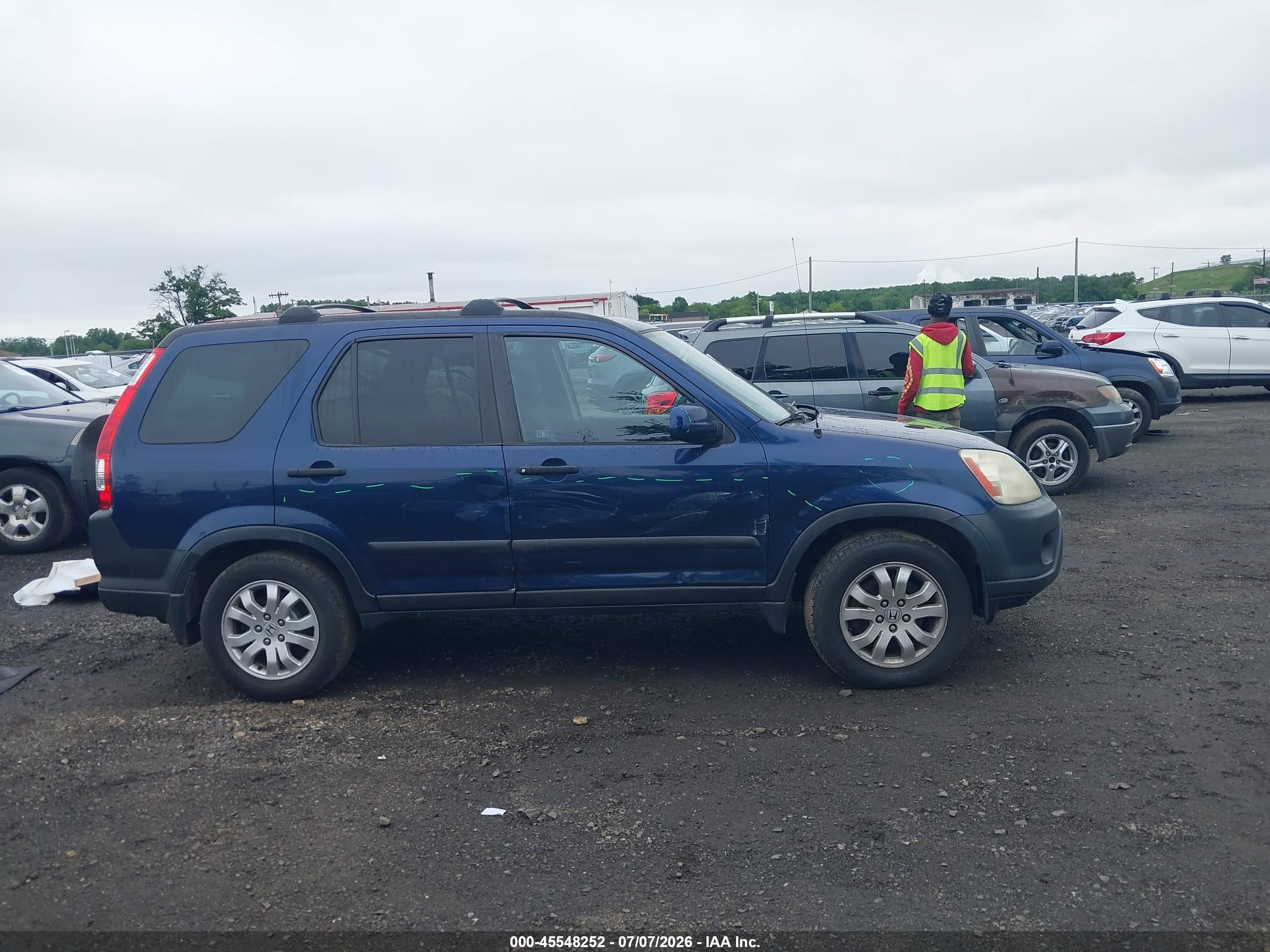 2005 Honda Cr-v Ex Blue vin: SHSRD78805U302517