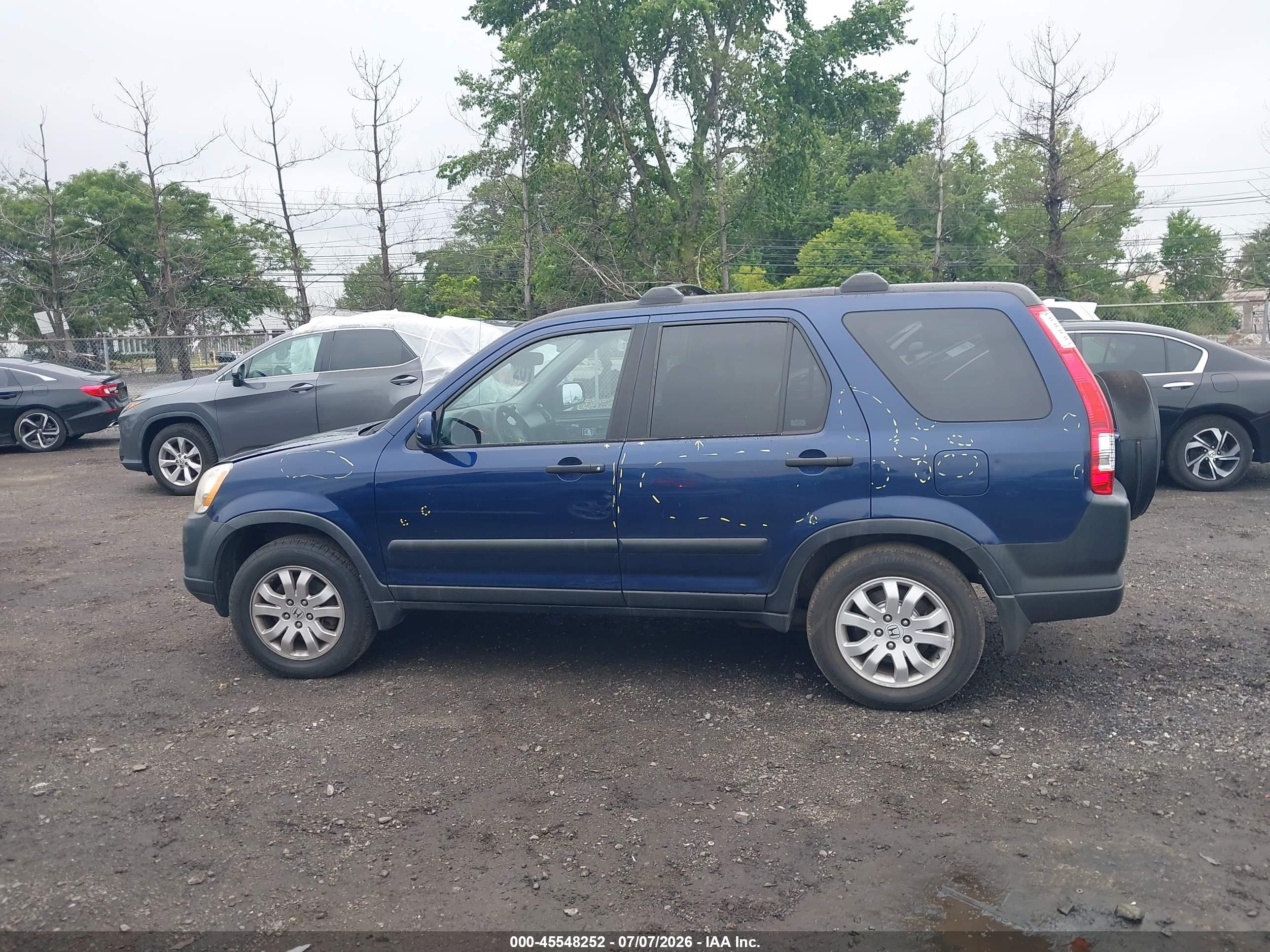 2005 Honda Cr-v Ex Blue vin: SHSRD78805U302517