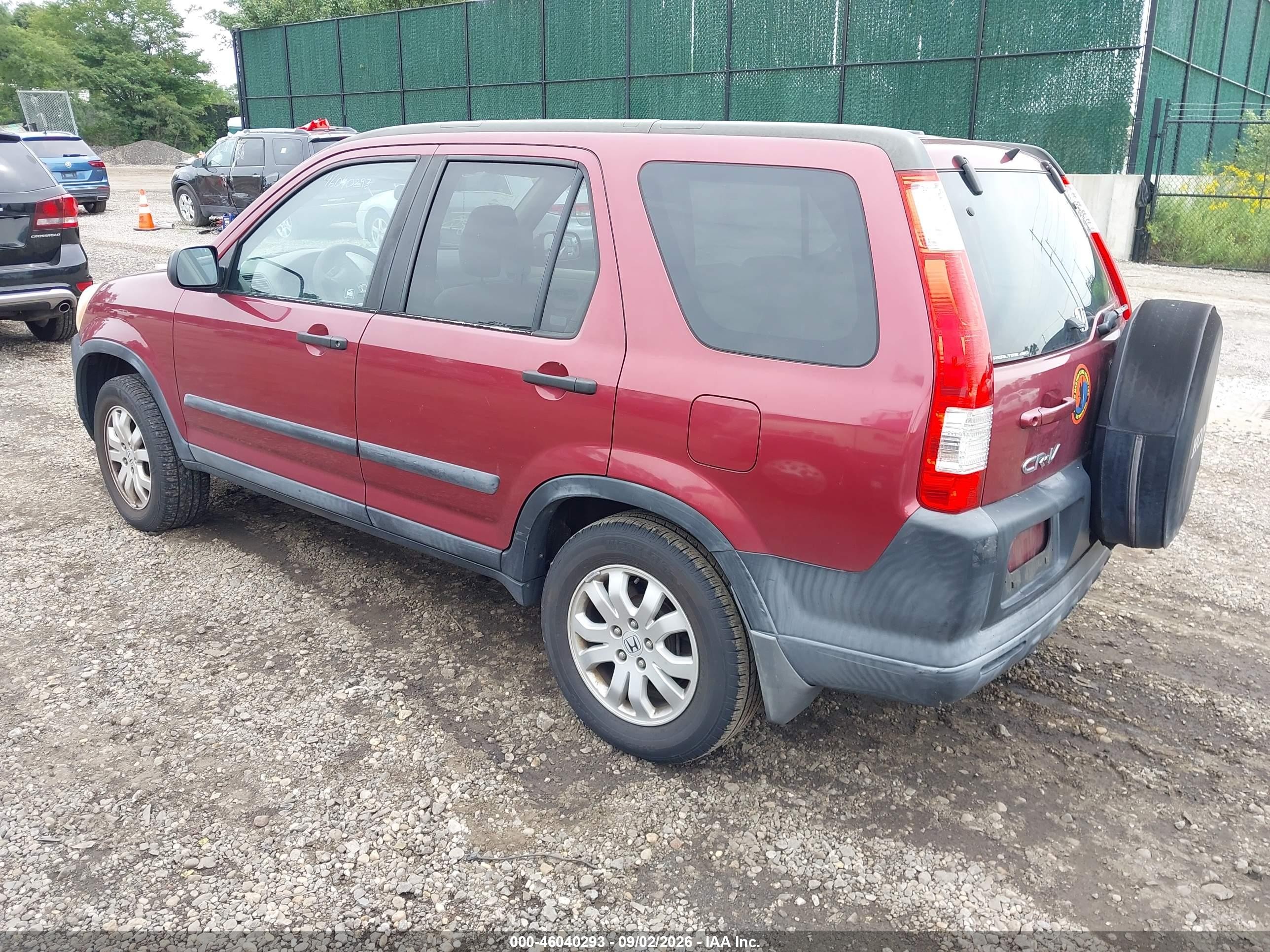 2005 Honda Cr-v Ex Burgundy vin: SHSRD78805U334173
